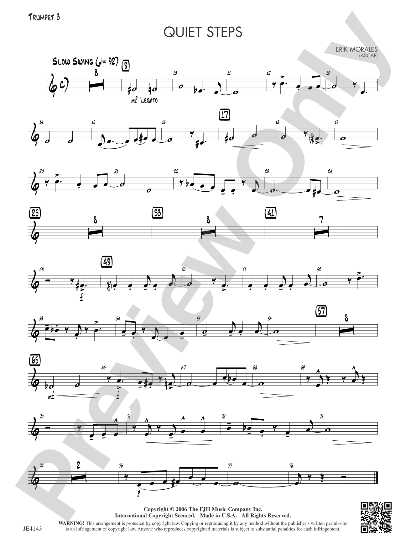 Quiet Steps: Trumpet 3