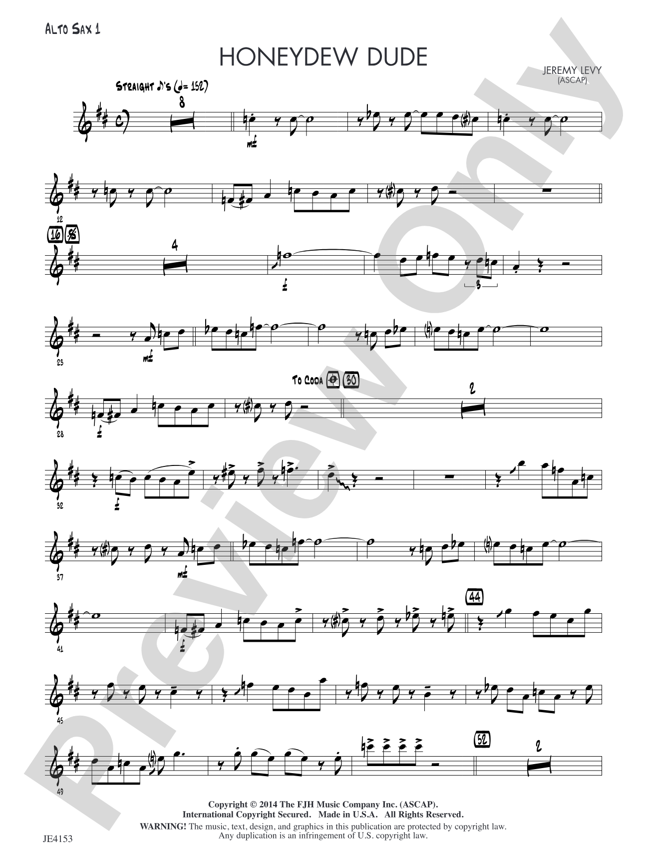Honeydew Dude: Alto Sax 1