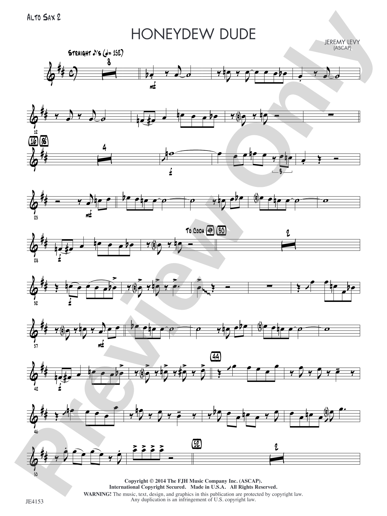 Honeydew Dude: Alto Sax 2