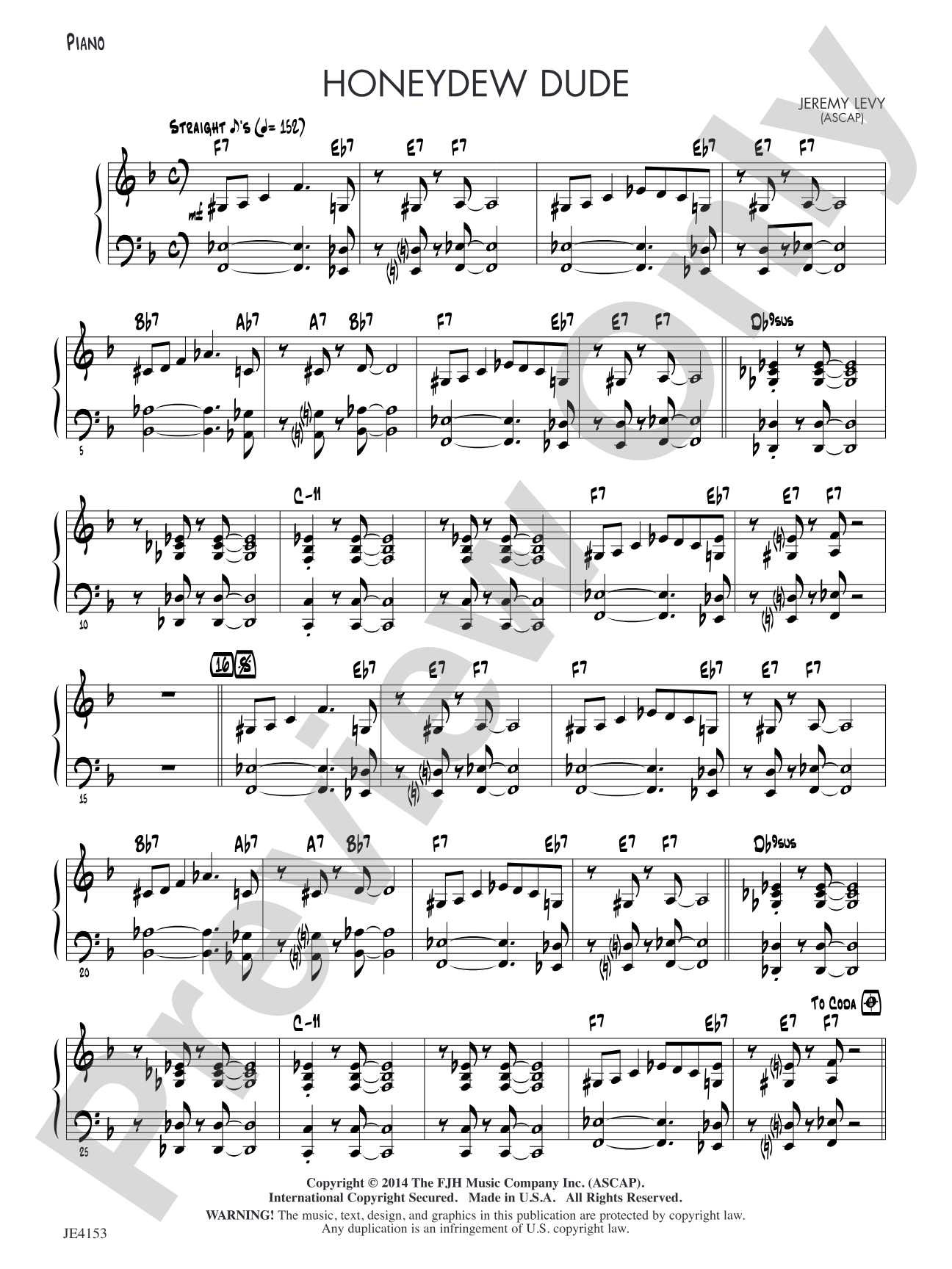 Honeydew Dude: Piano