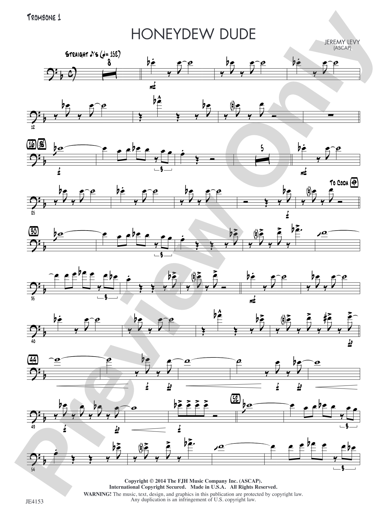 Honeydew Dude: Trombone 1