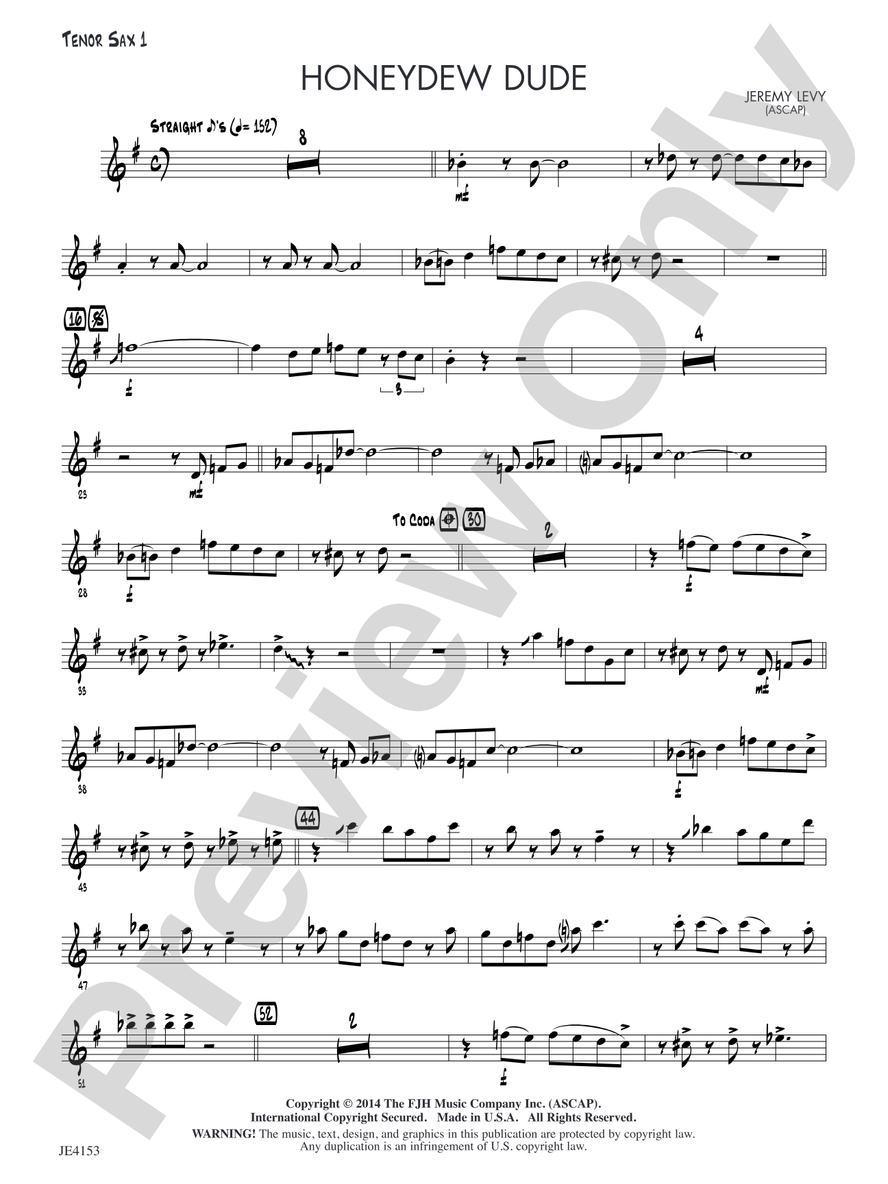 Honeydew Dude: Tenor Sax 1