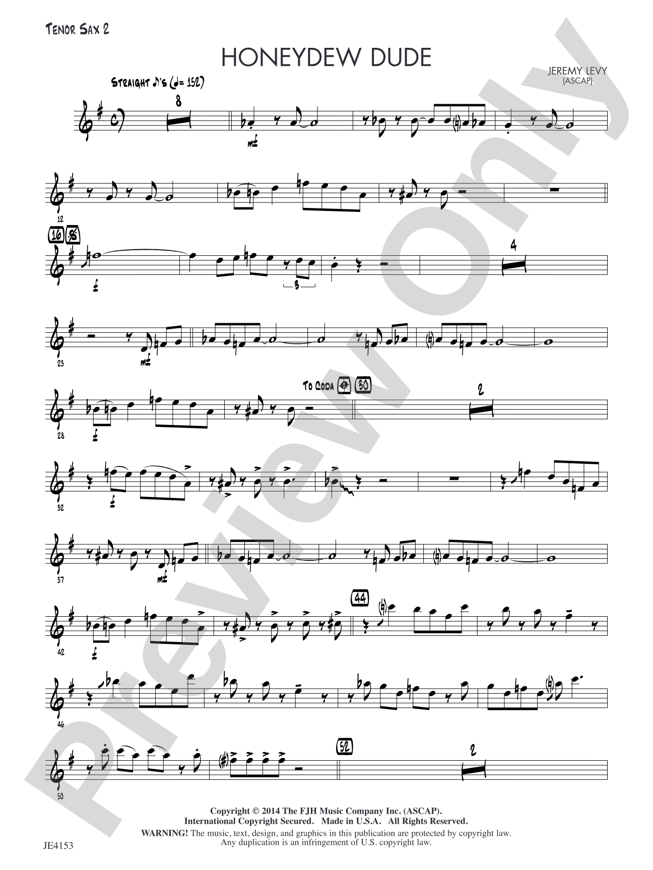Honeydew Dude: Tenor Sax 2