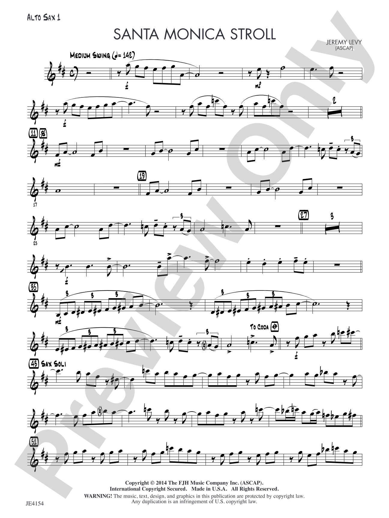 Santa Monica Stroll: Alto Sax 1
