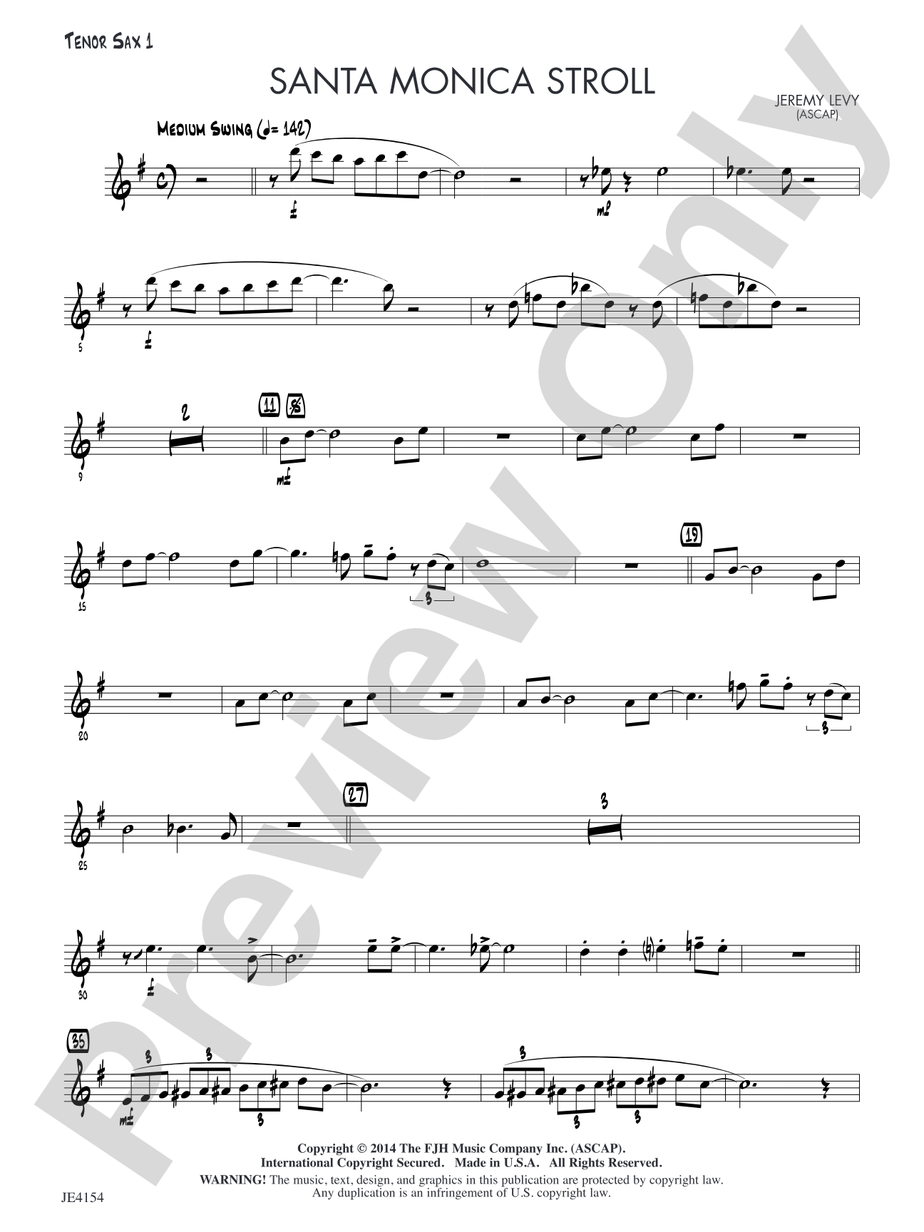 Santa Monica Stroll: Tenor Sax 1