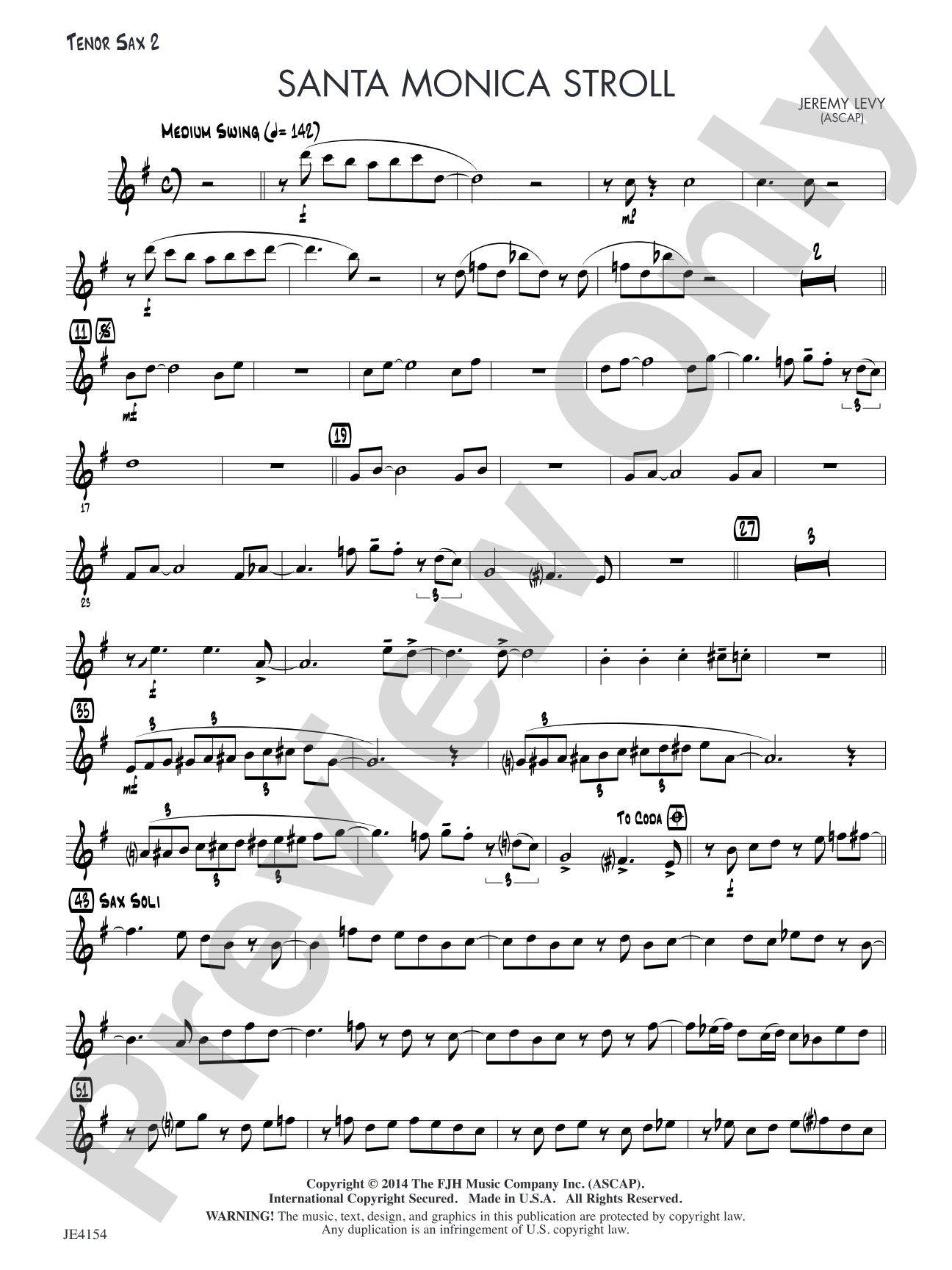 Santa Monica Stroll: Tenor Sax 2