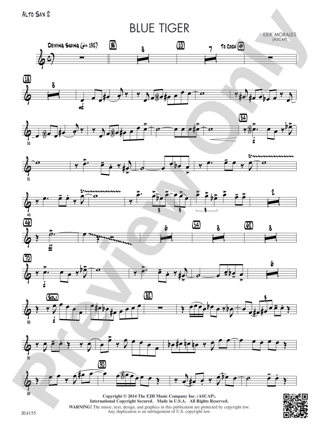 Blue Tiger: Alto Sax 2