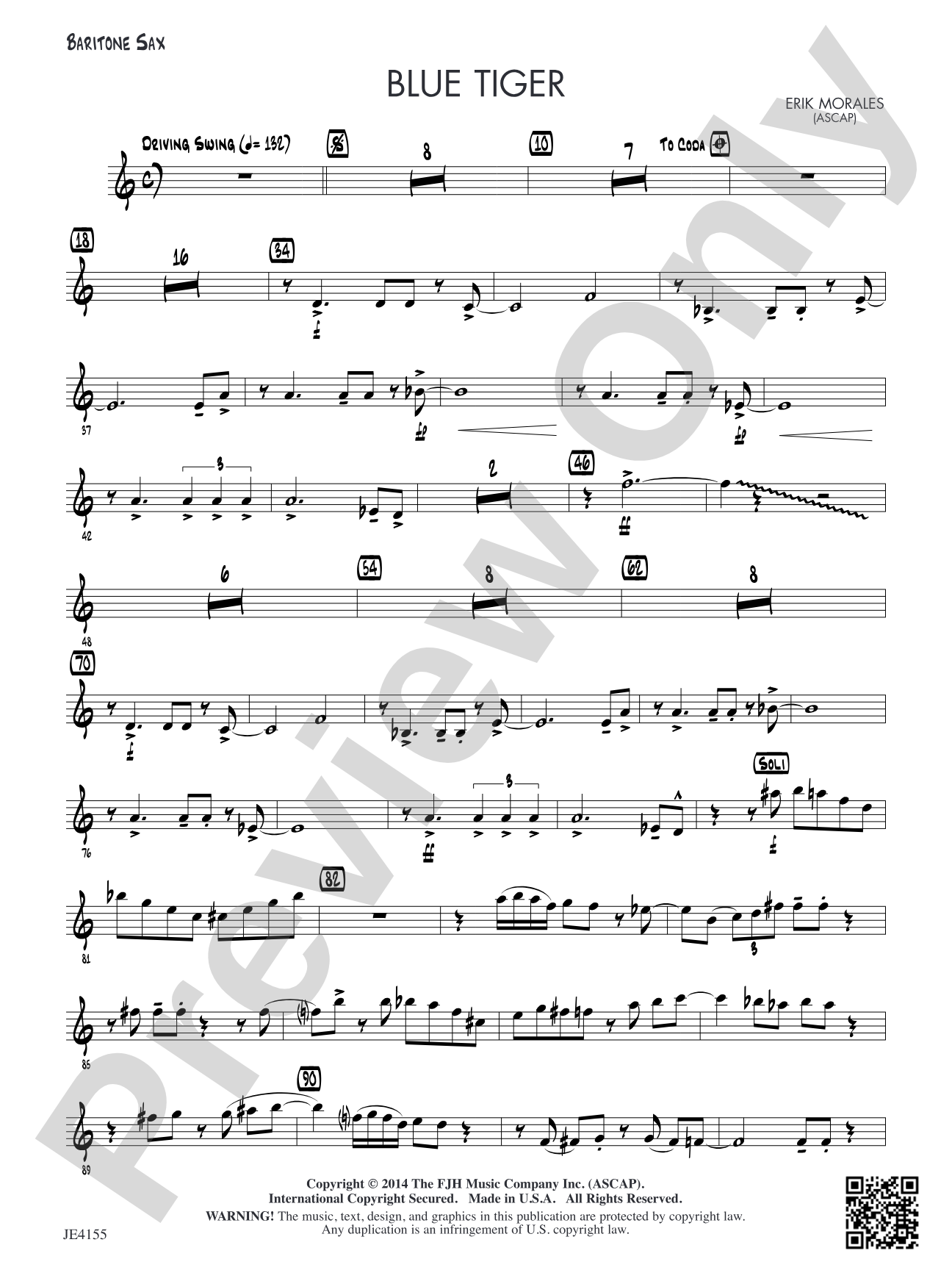 Blue Tiger: Baritone Sax