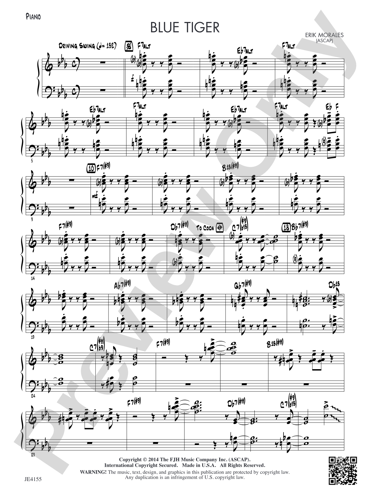 Blue Tiger: Piano