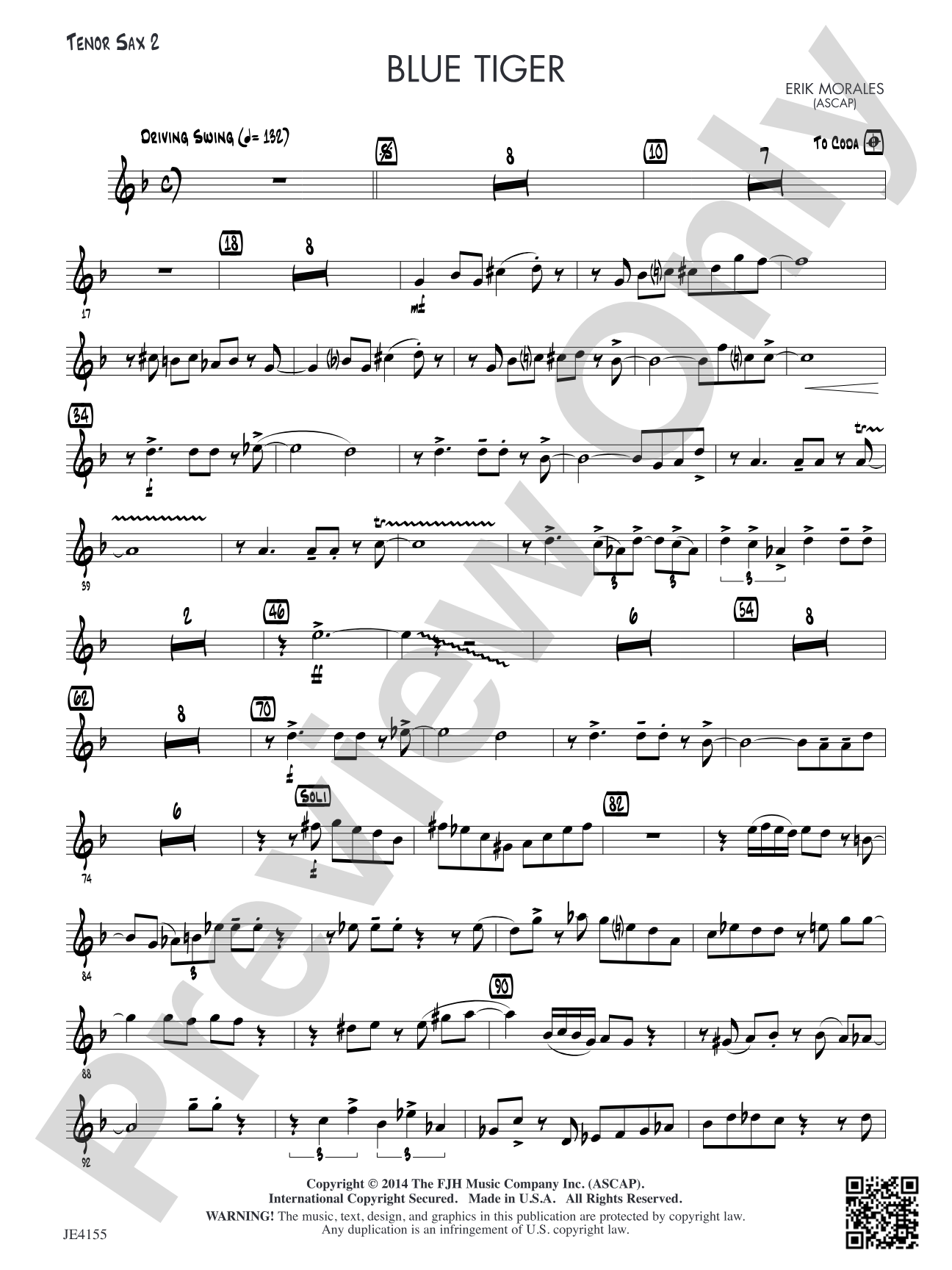Blue Tiger: Tenor Sax 2