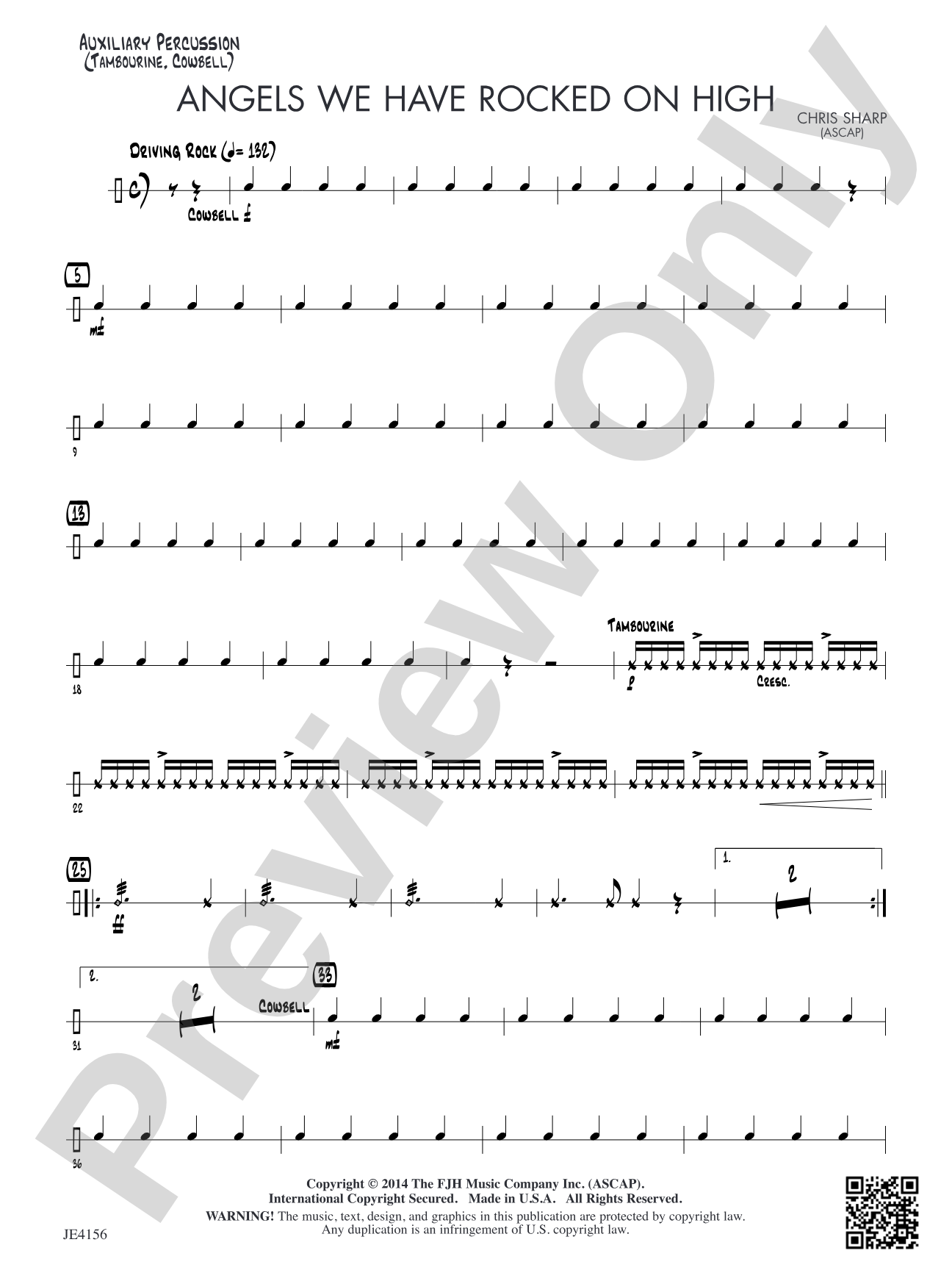 Angels We Have Rocked on High: Auxiliary Percussion