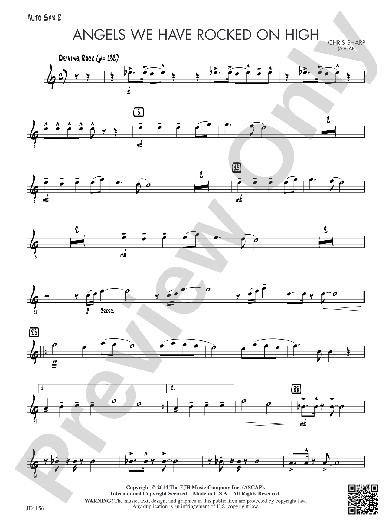 Angels We Have Rocked on High: Alto Sax 2