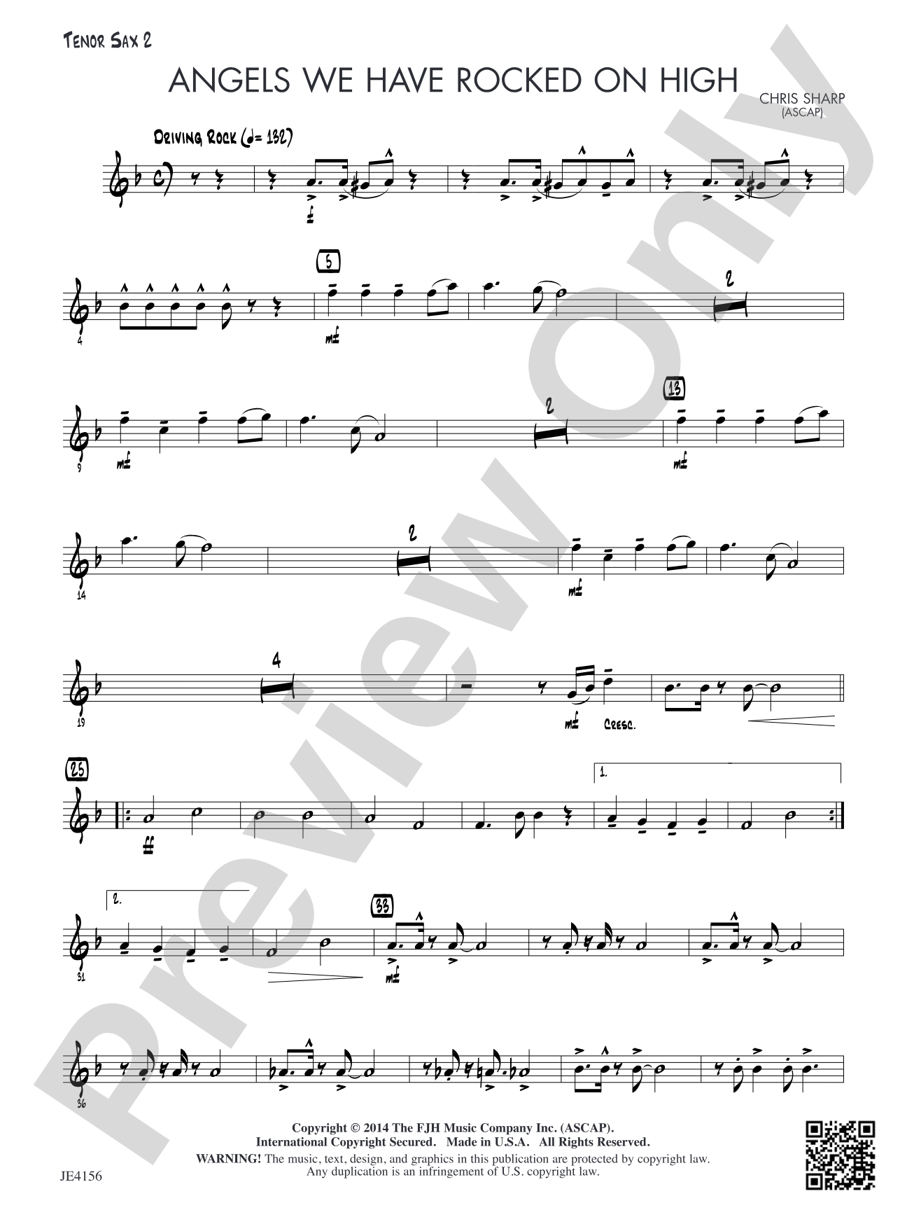 Angels We Have Rocked on High: Tenor Sax 2