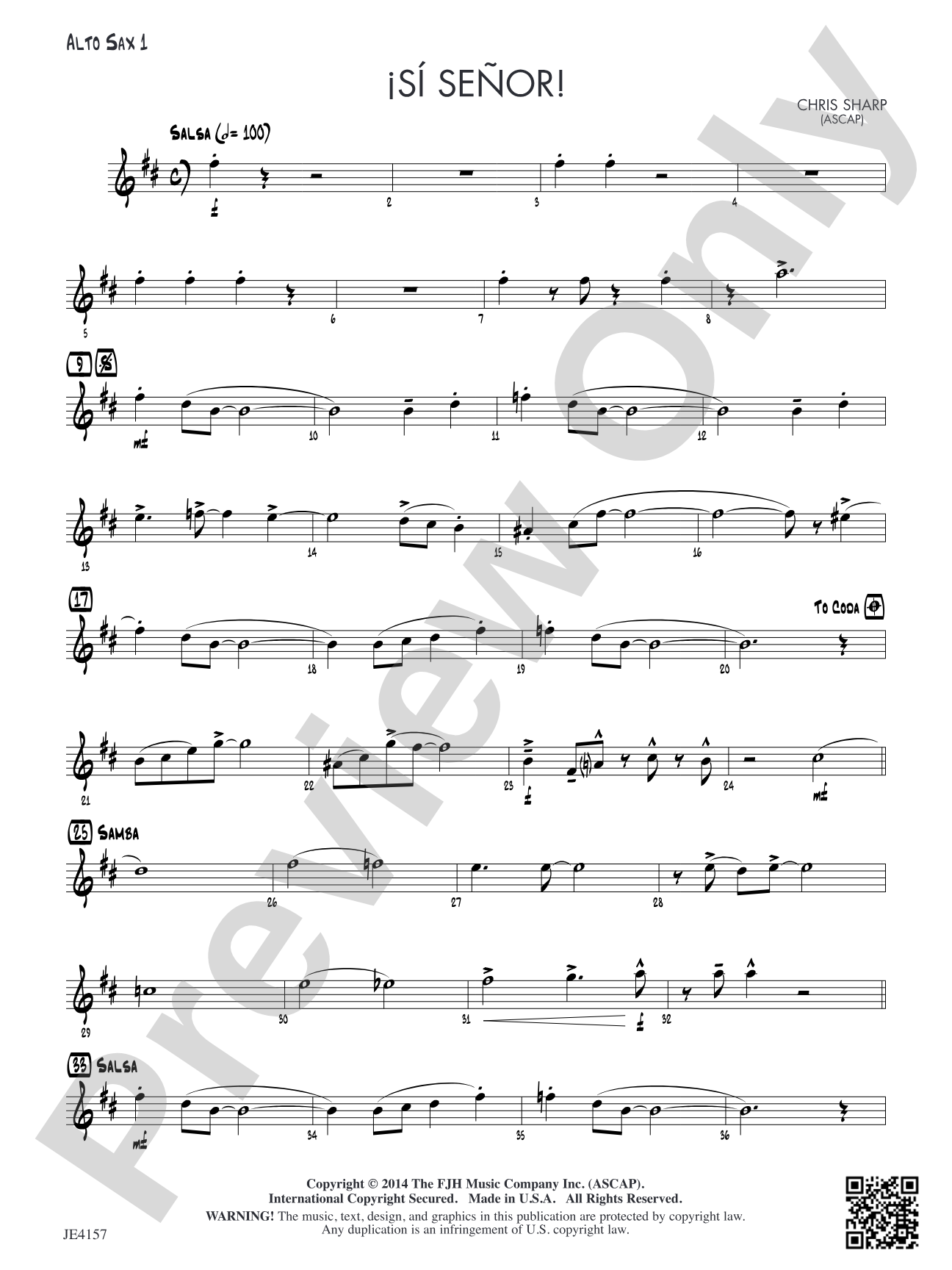 Si Senor!: Alto Sax 1