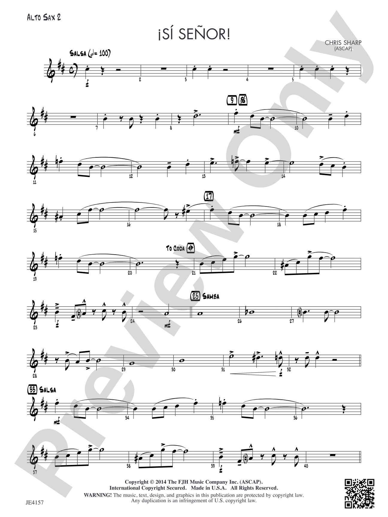 Si Senor!: Alto Sax 2