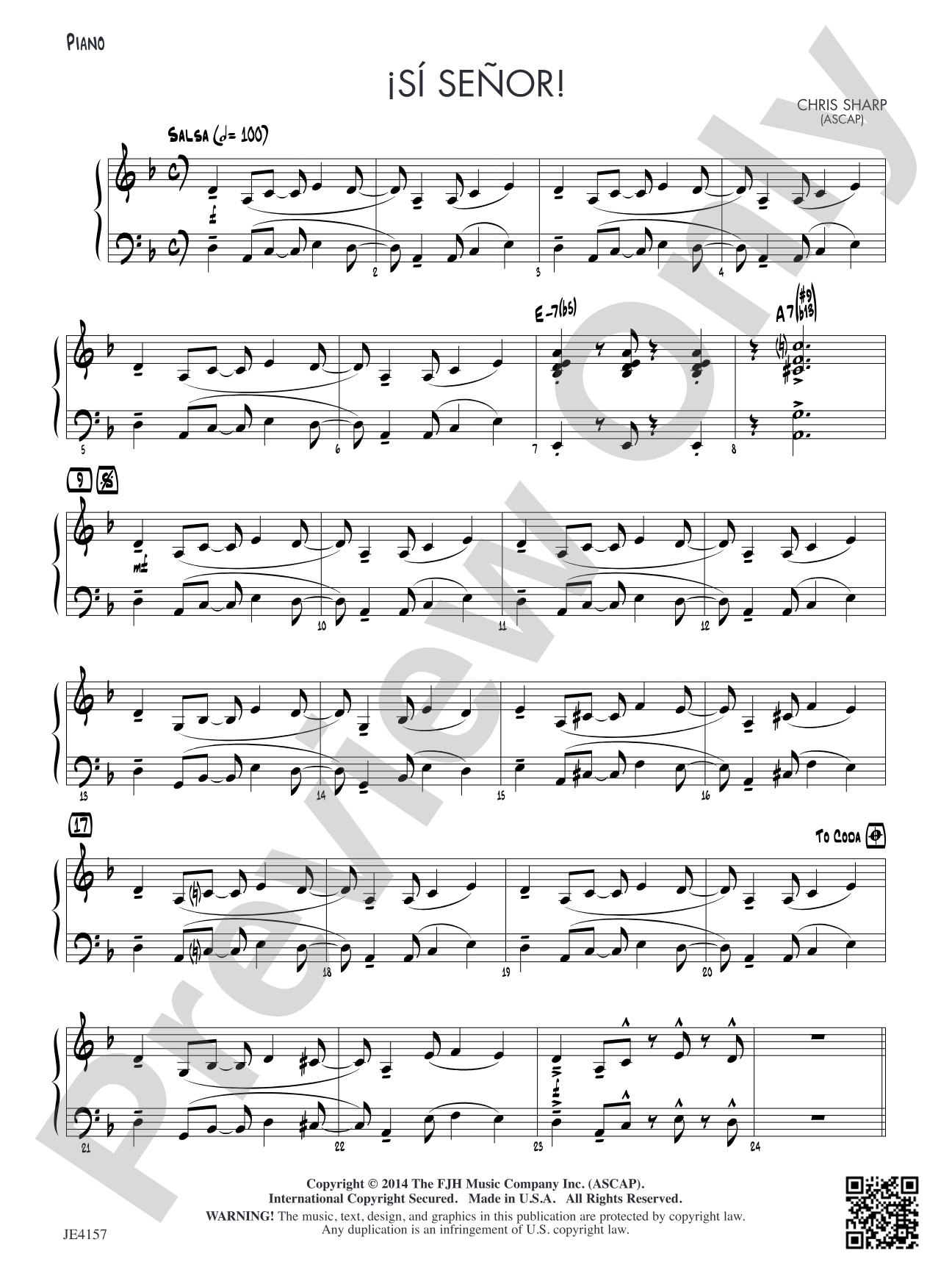 Si Senor!: Piano