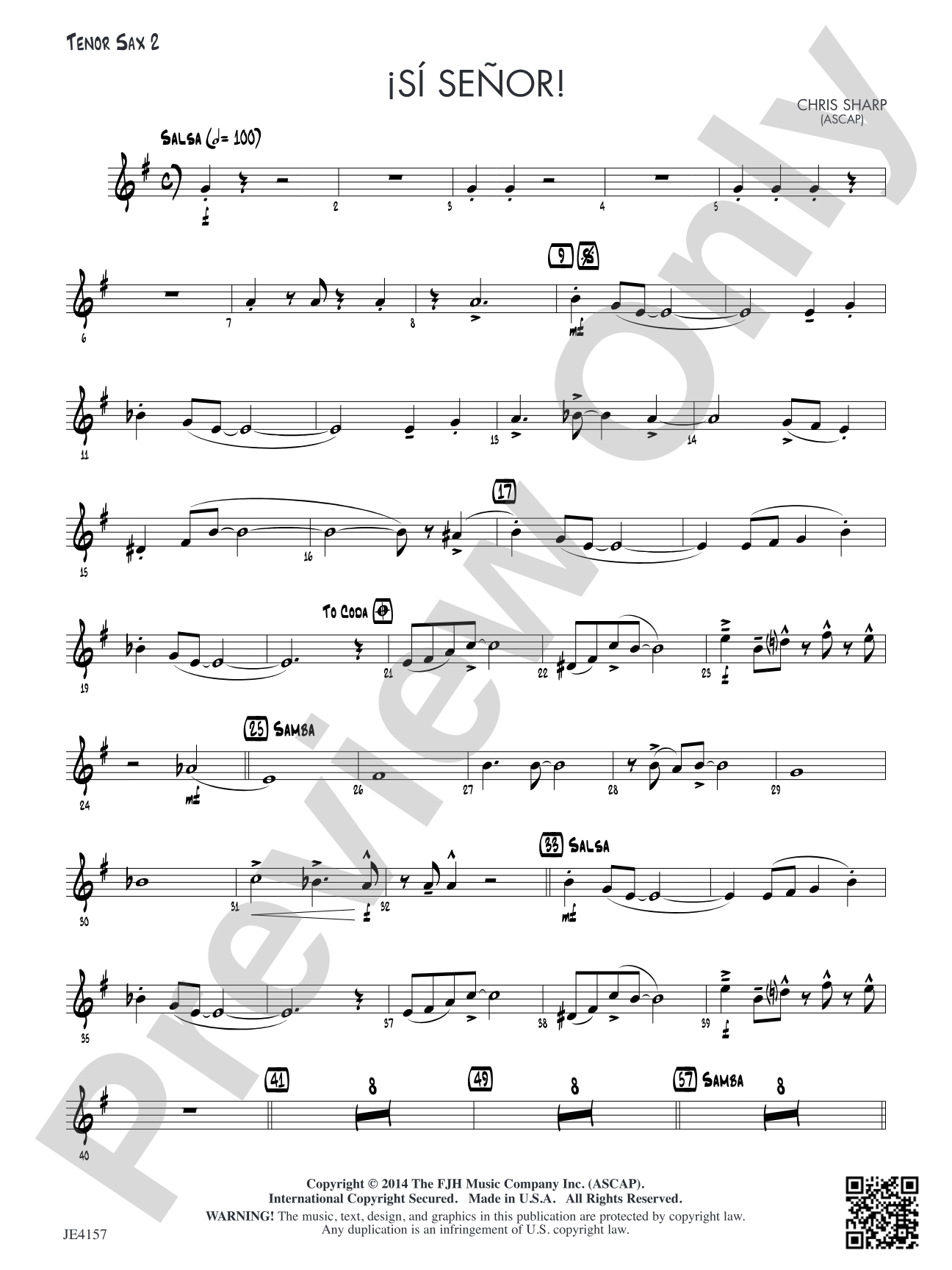 Si Senor!: Tenor Sax 2