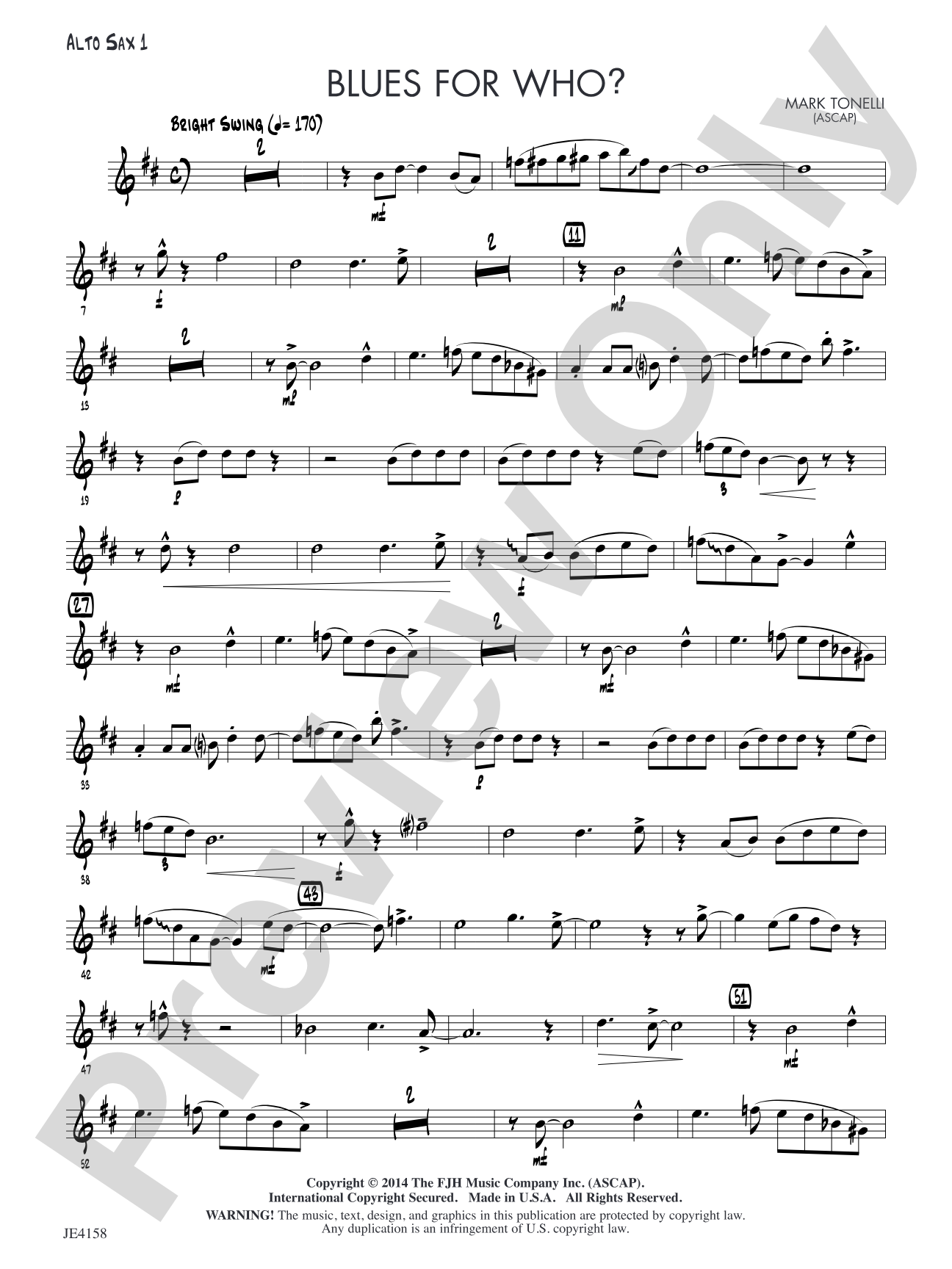 Blues for Who?: Alto Sax 1