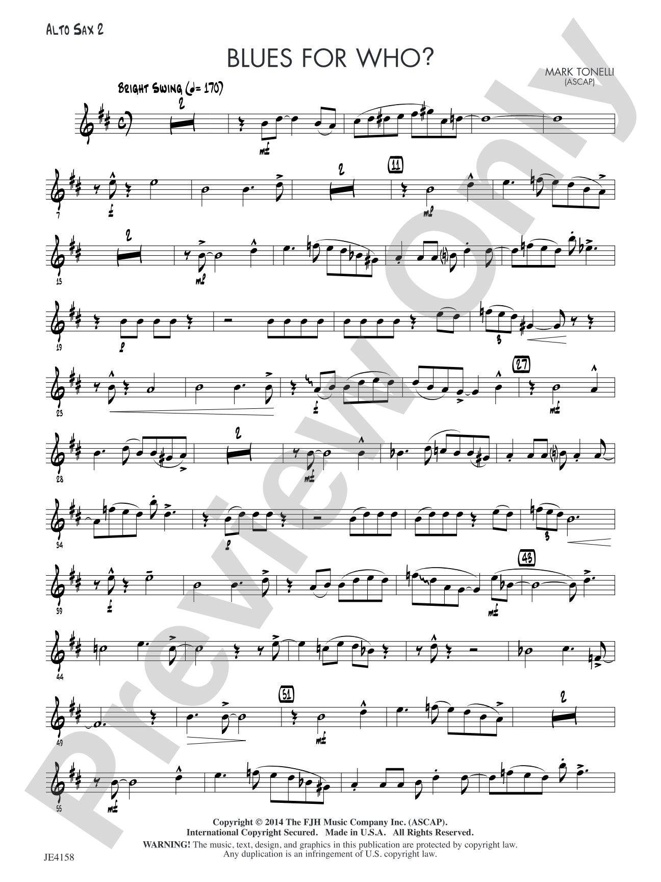 Blues for Who?: Alto Sax 2