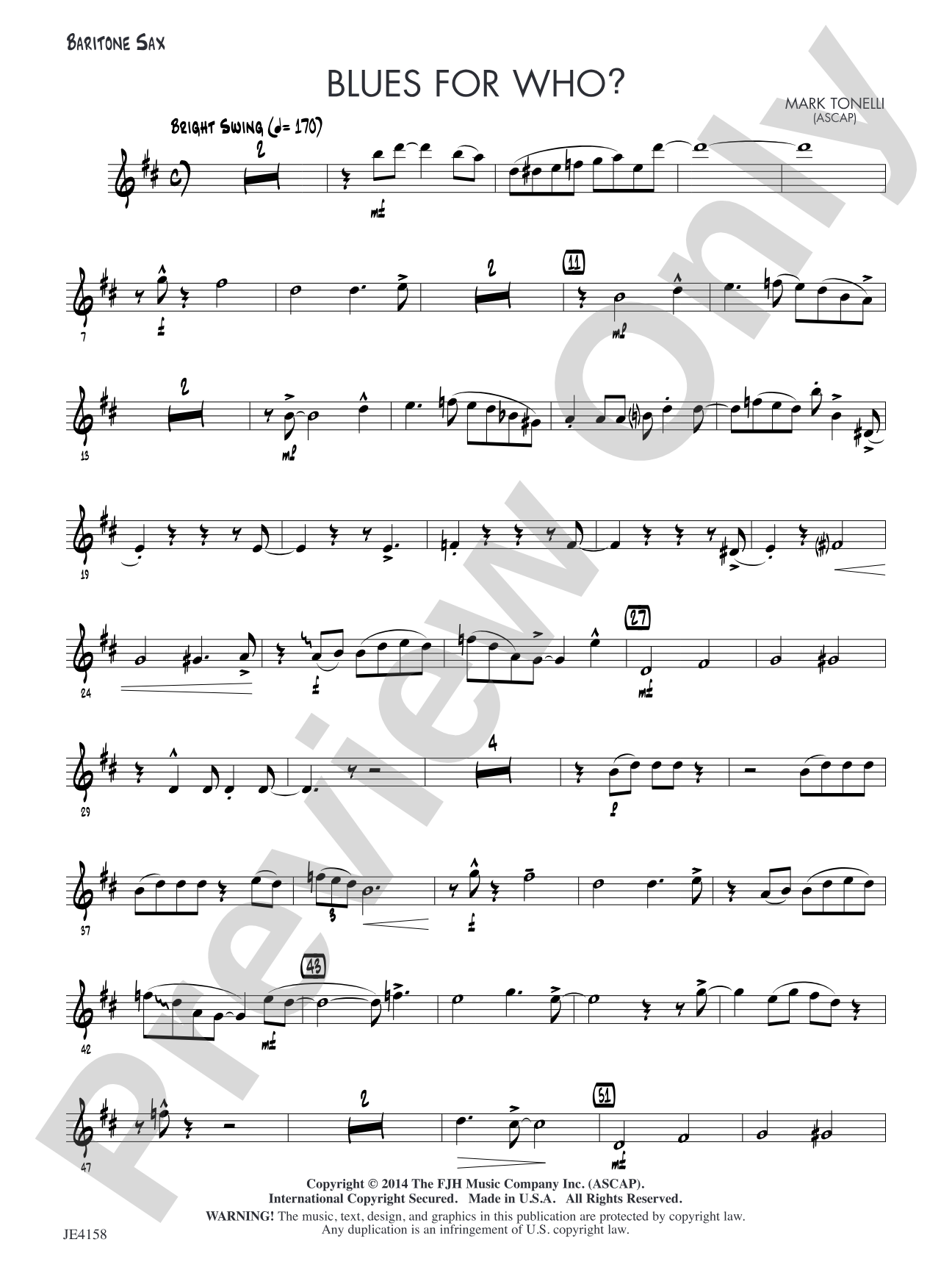 Blues for Who?: Baritone Sax