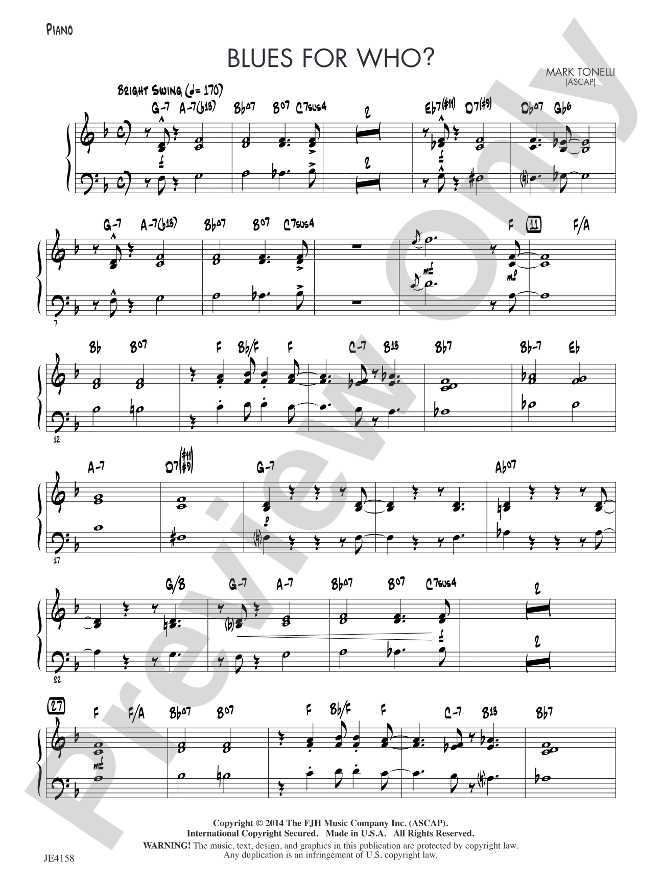 Blues for Who?: Piano