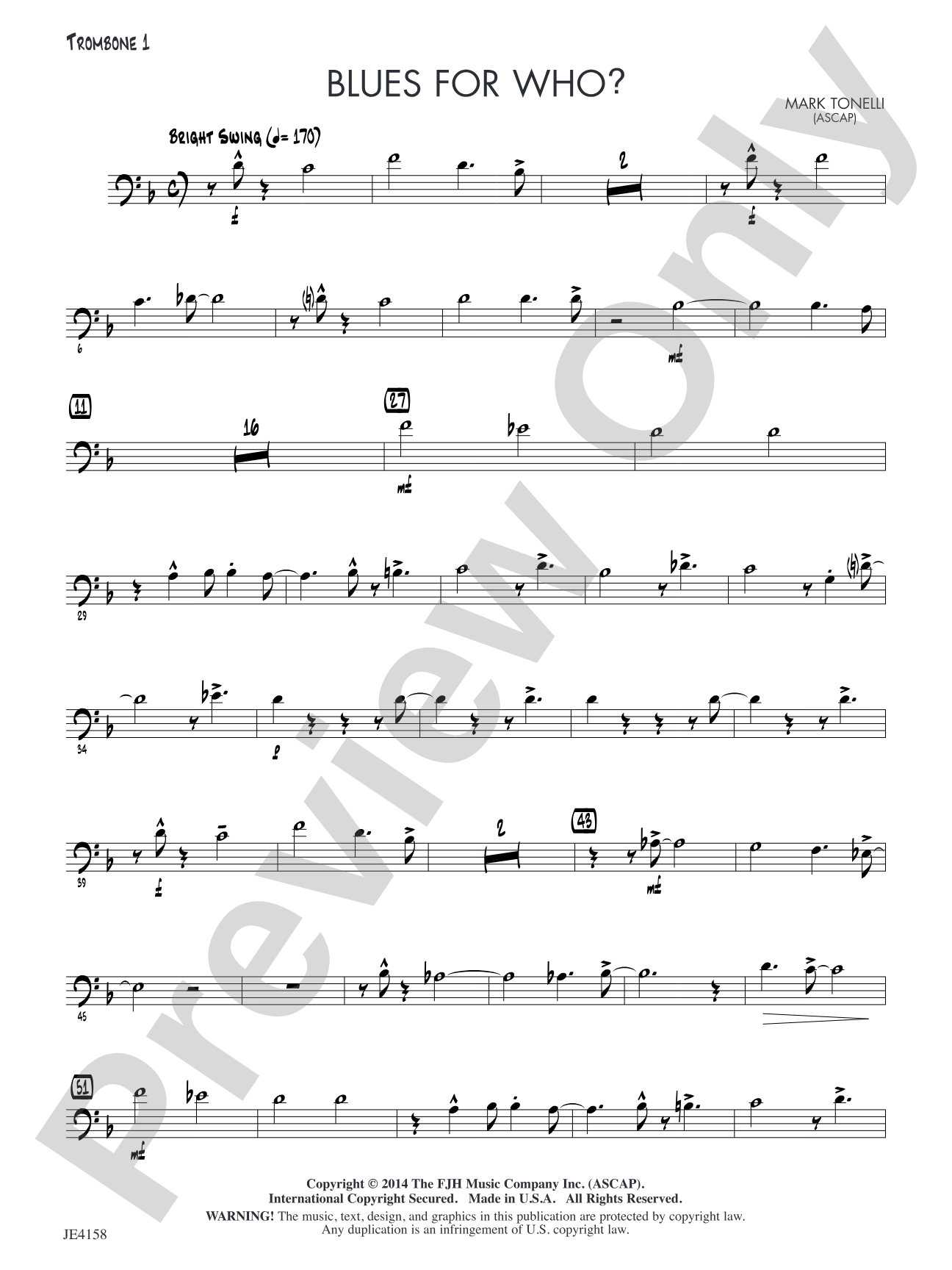 Blues for Who?: Trombone 1