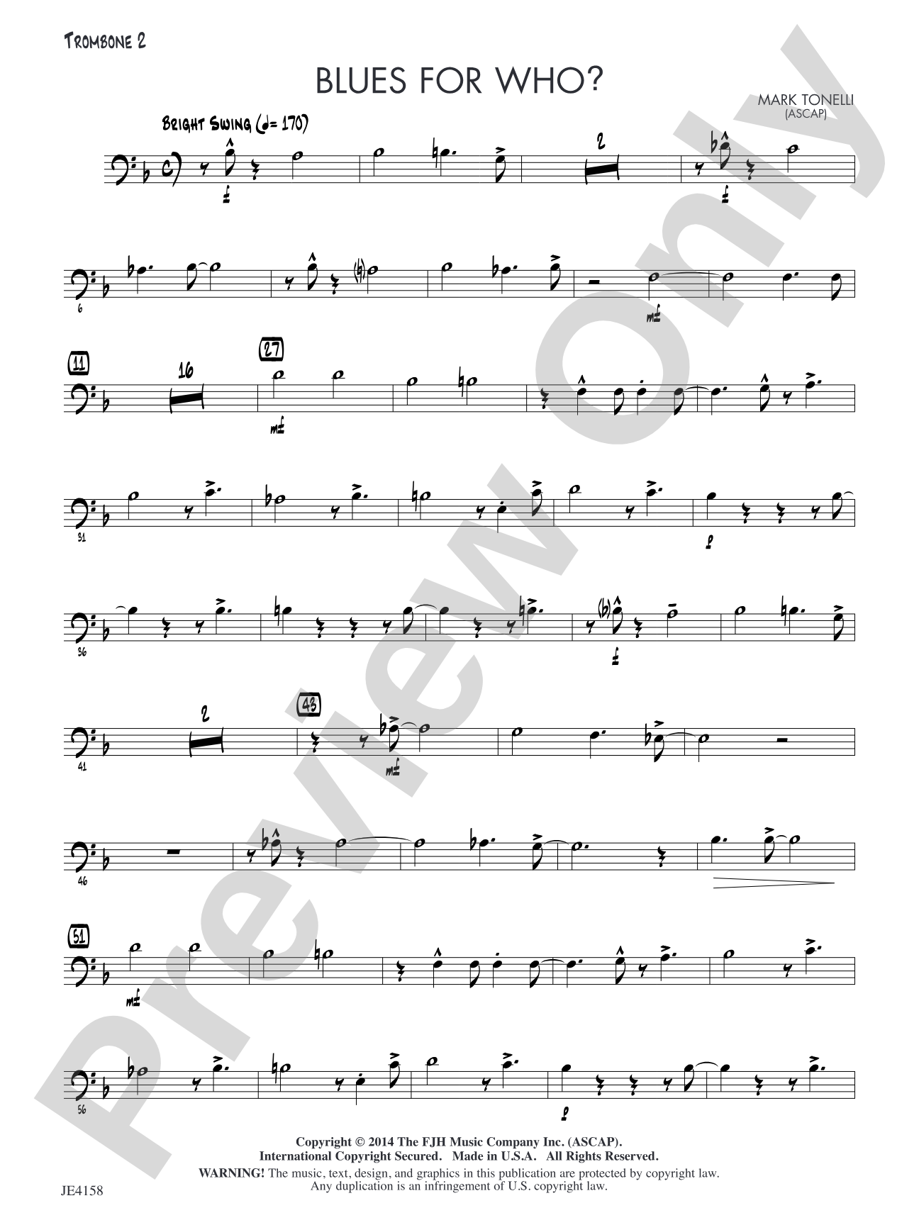 Blues for Who?: Trombone 2
