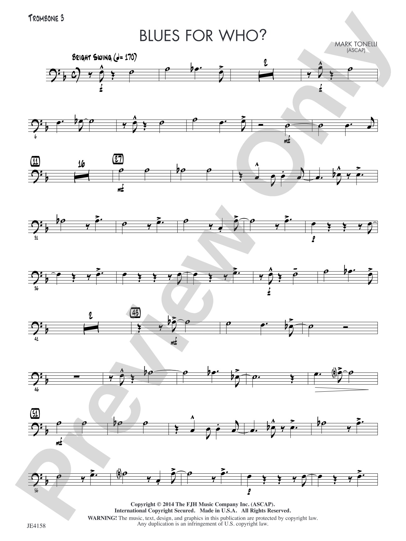 Blues for Who?: Trombone 3