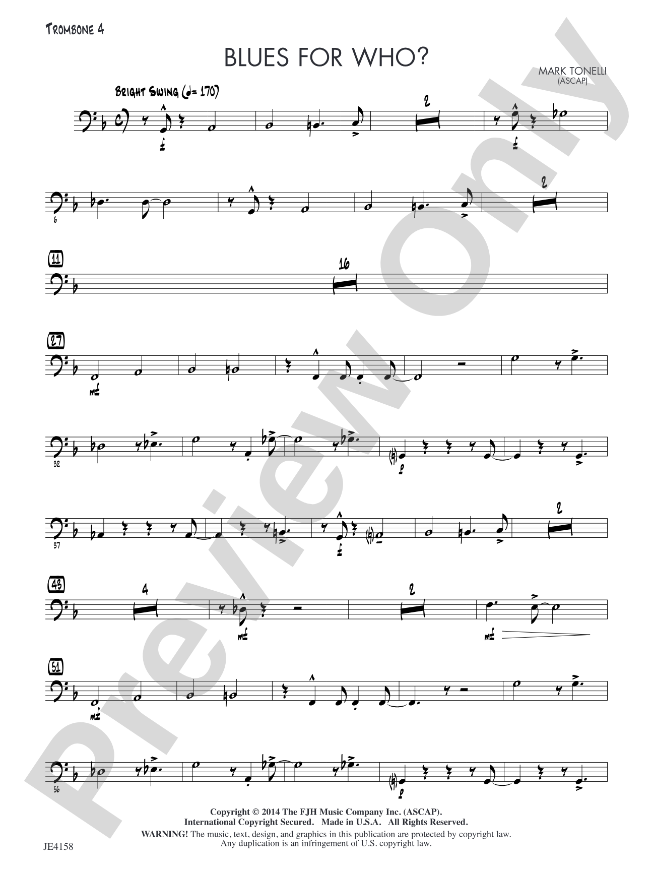 Blues for Who?: Trombone 4