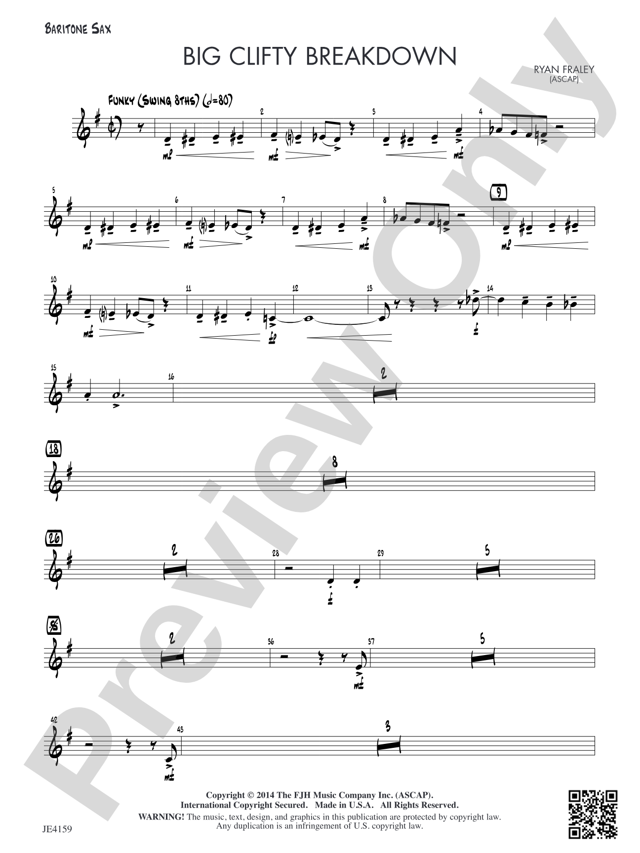 Big Clifty Breakdown: Baritone Sax (opt.)