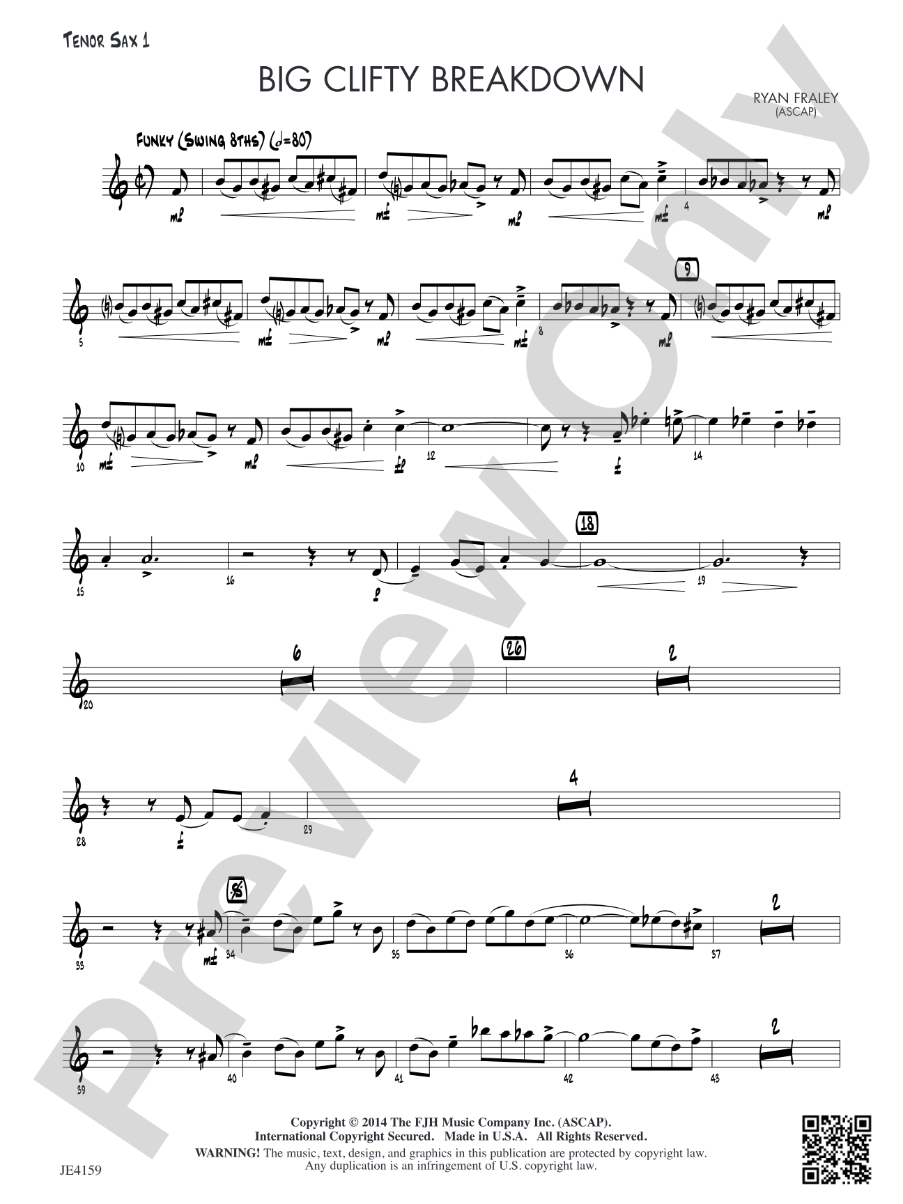 Big Clifty Breakdown: Tenor Sax 1