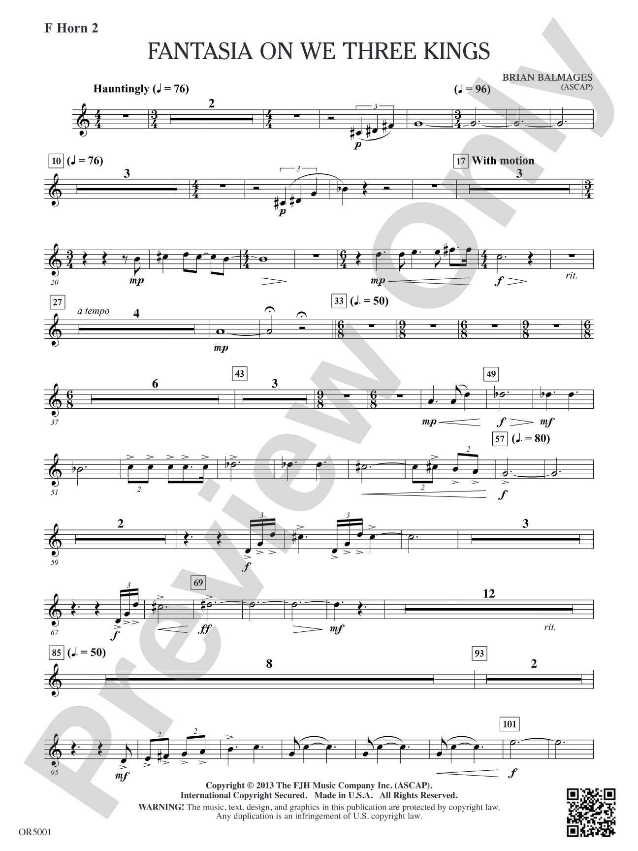Fantasia on We Three Kings: F Horn 2