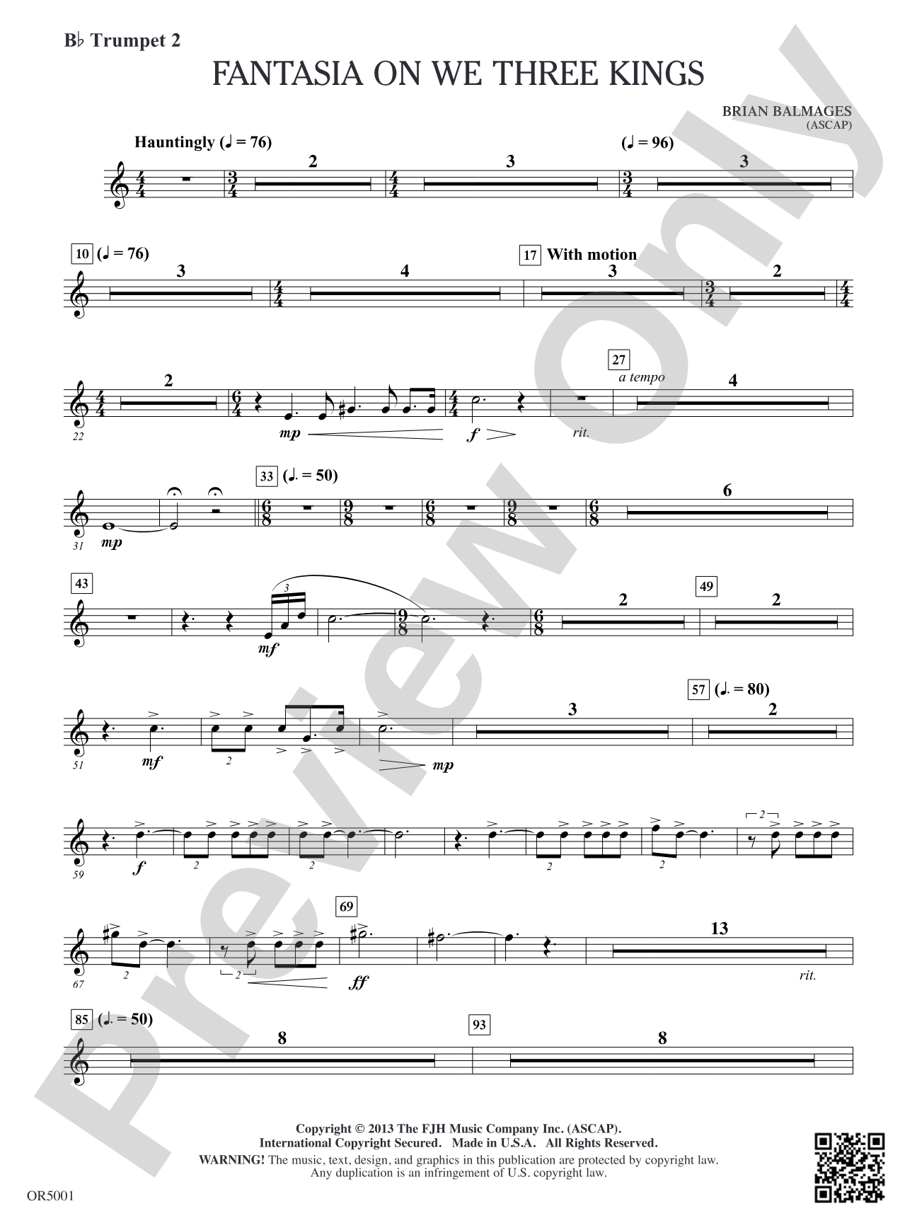 Fantasia on We Three Kings: B-flat Trumpet 2