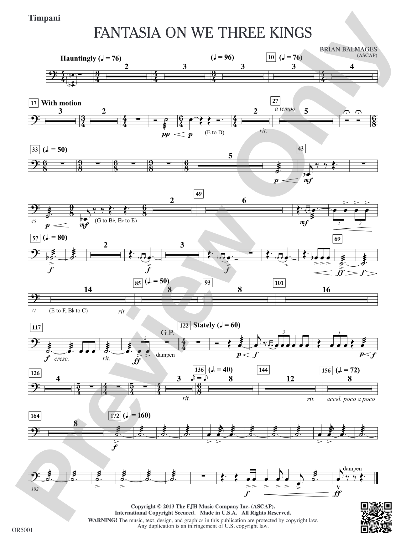Fantasia on We Three Kings: Timpani
