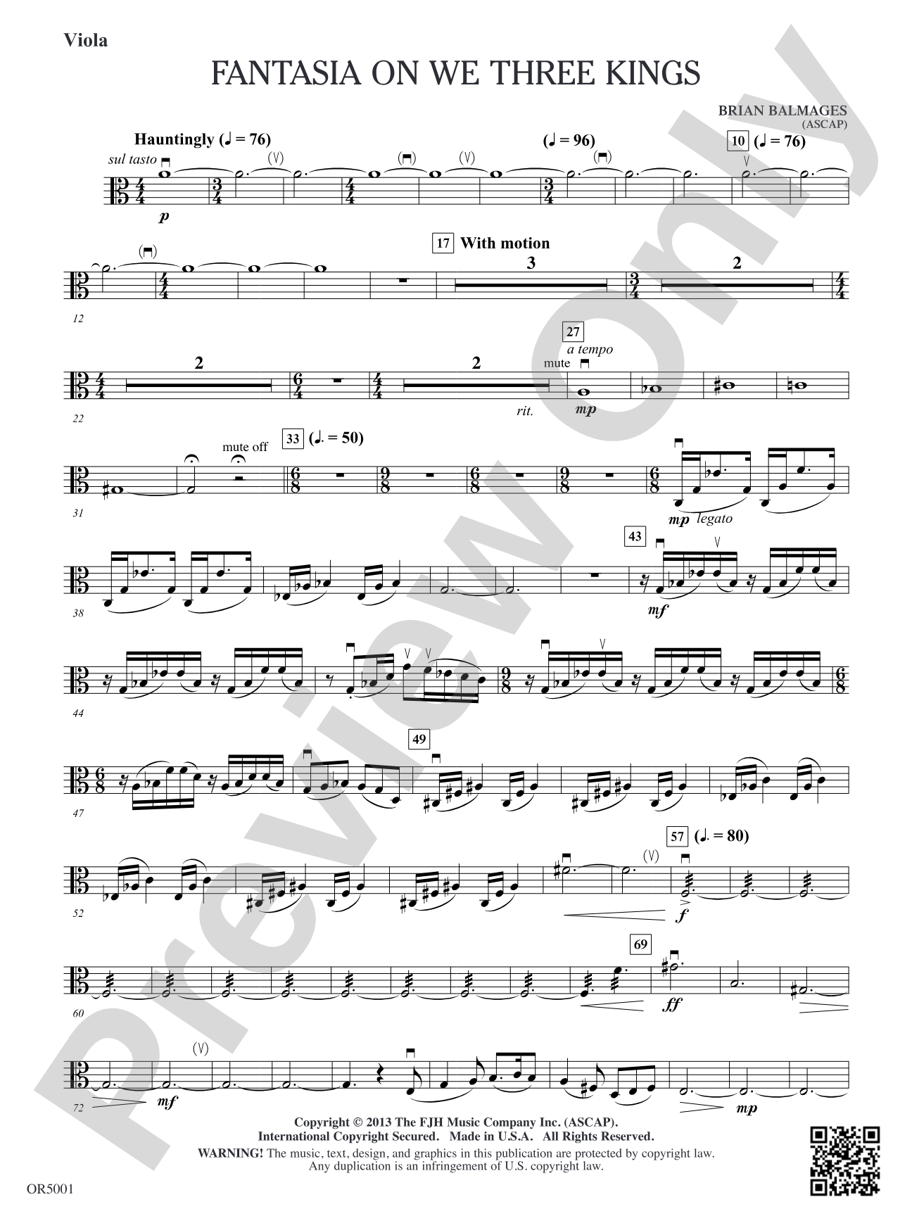 Fantasia on We Three Kings: Viola