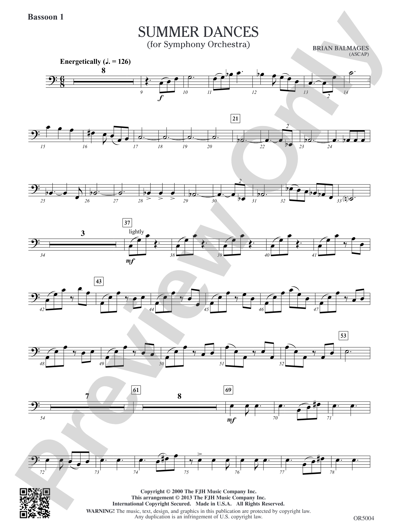 Summer Dances: Bassoon 1