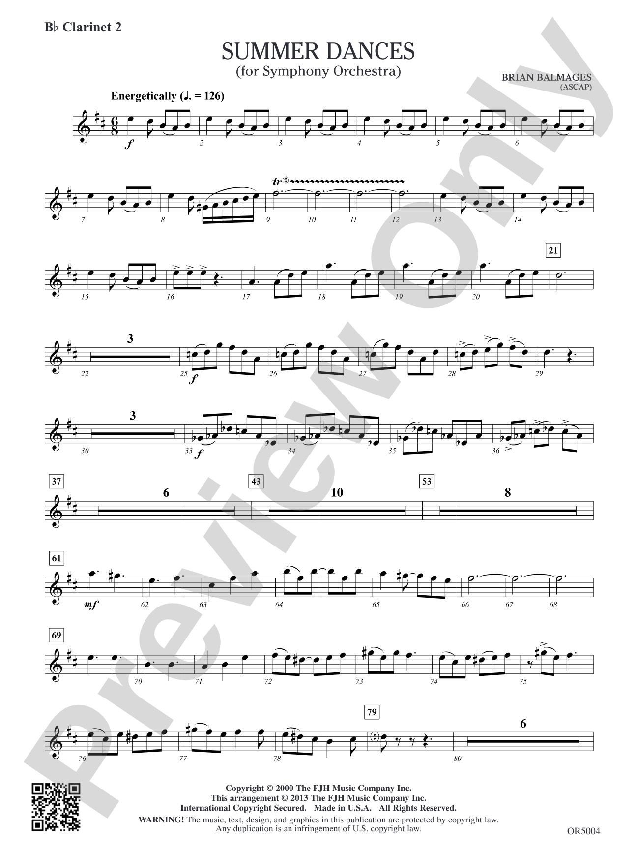 Summer Dances: B-flat Clarinet 2
