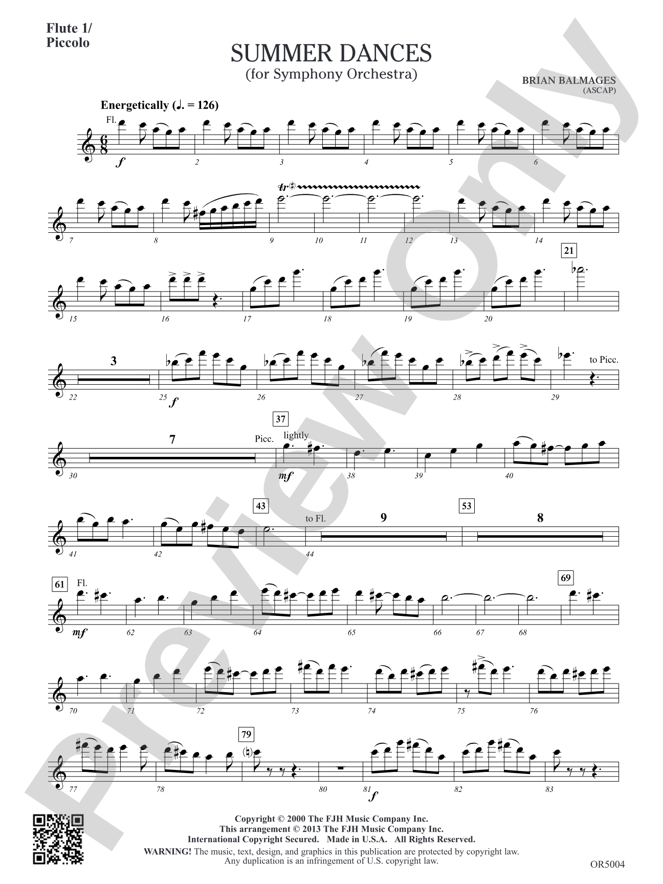 Summer Dances: Flute 1/Piccolo