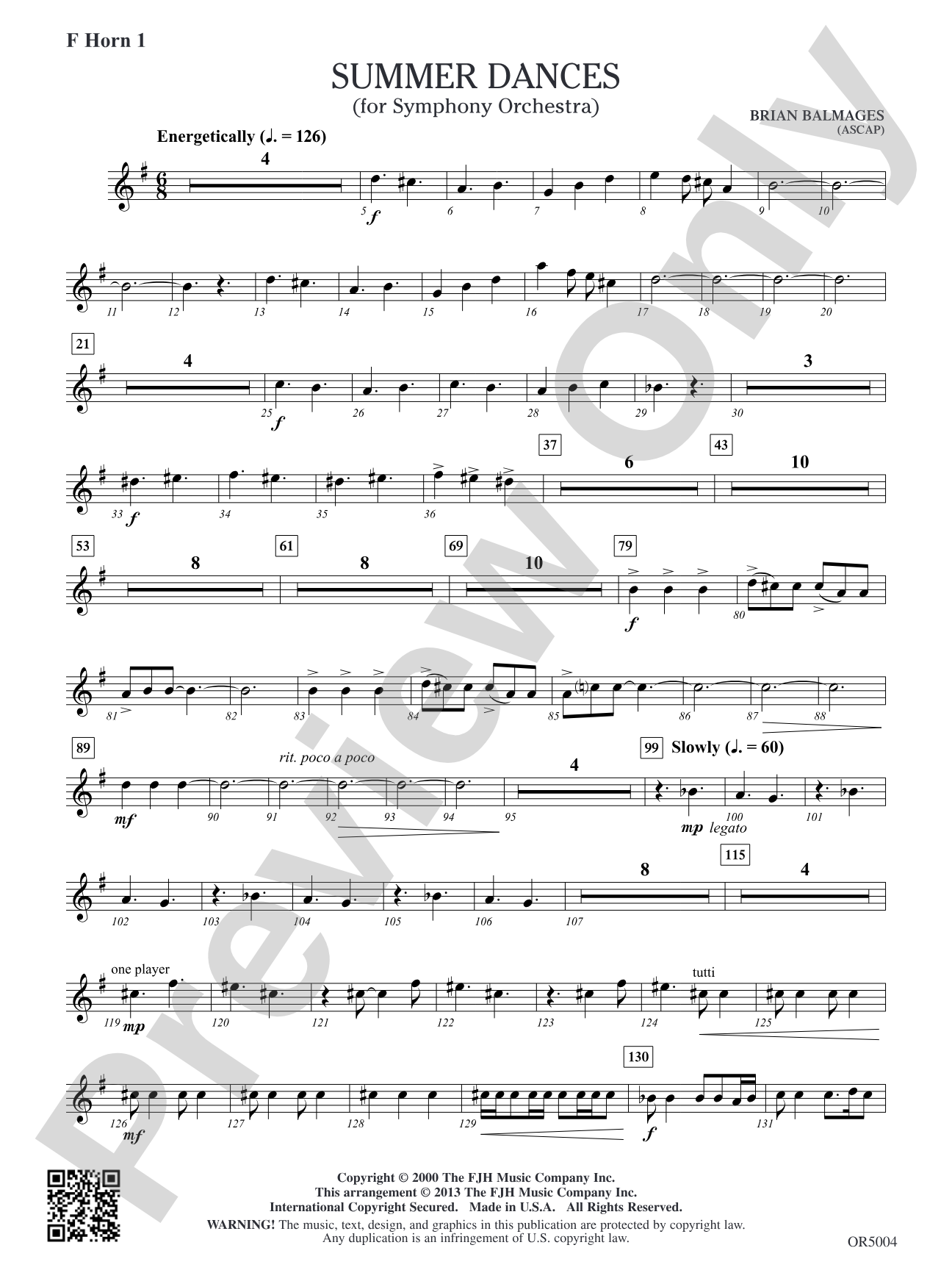 Summer Dances: F Horn 1