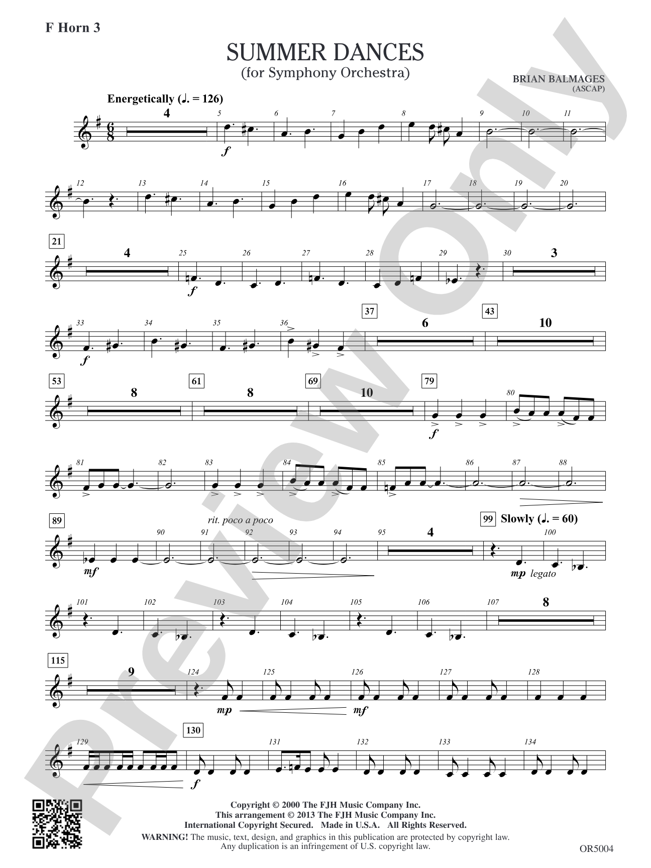 Summer Dances: F Horn 3
