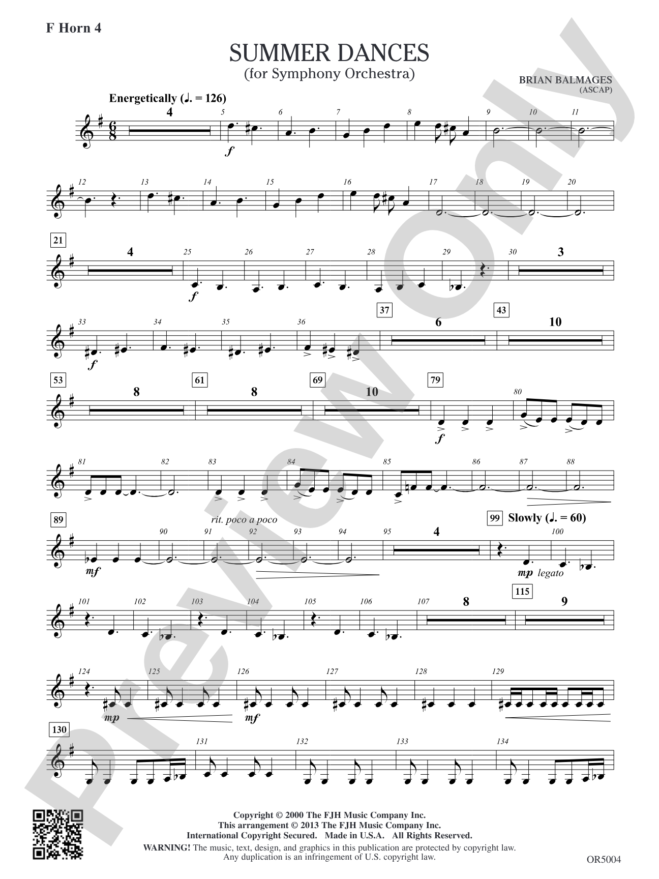 Summer Dances: F Horn 4