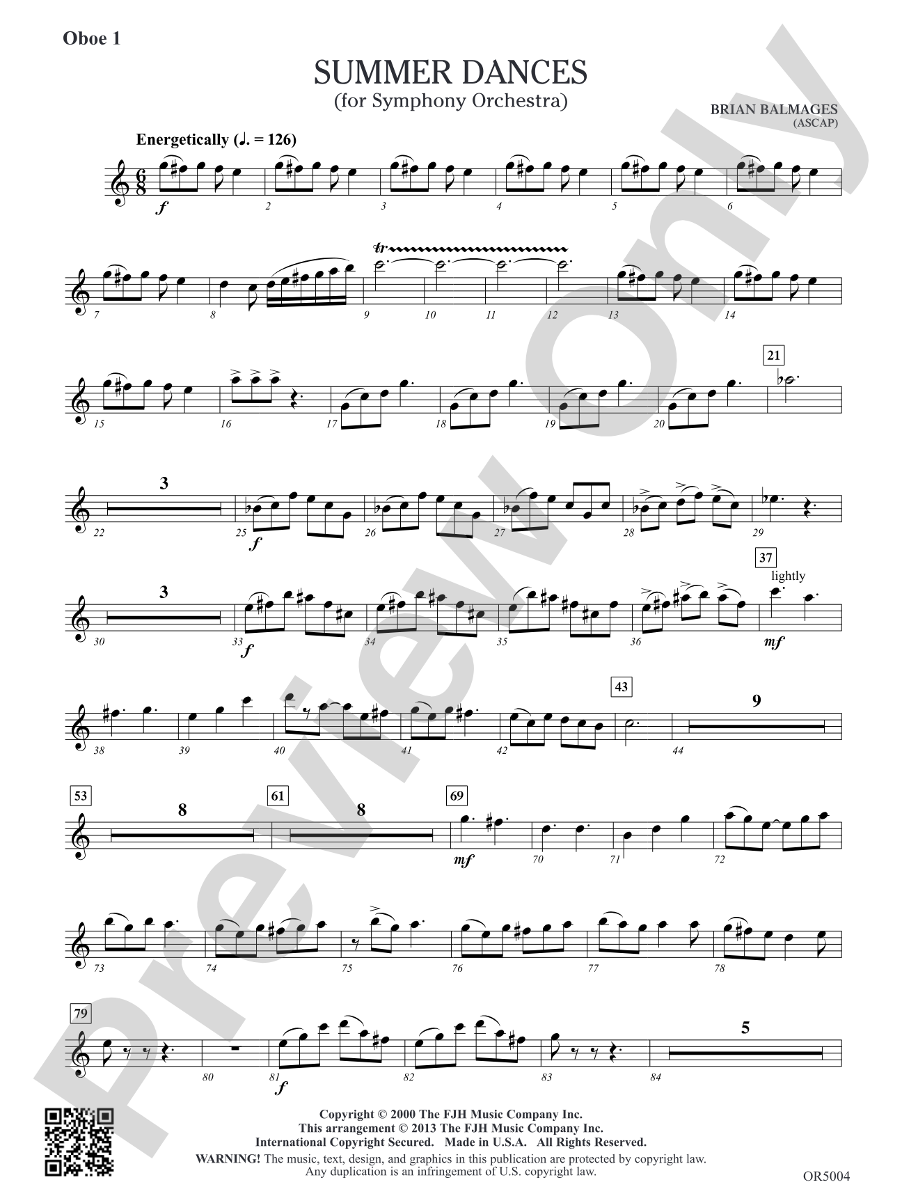 Summer Dances: Oboe 1