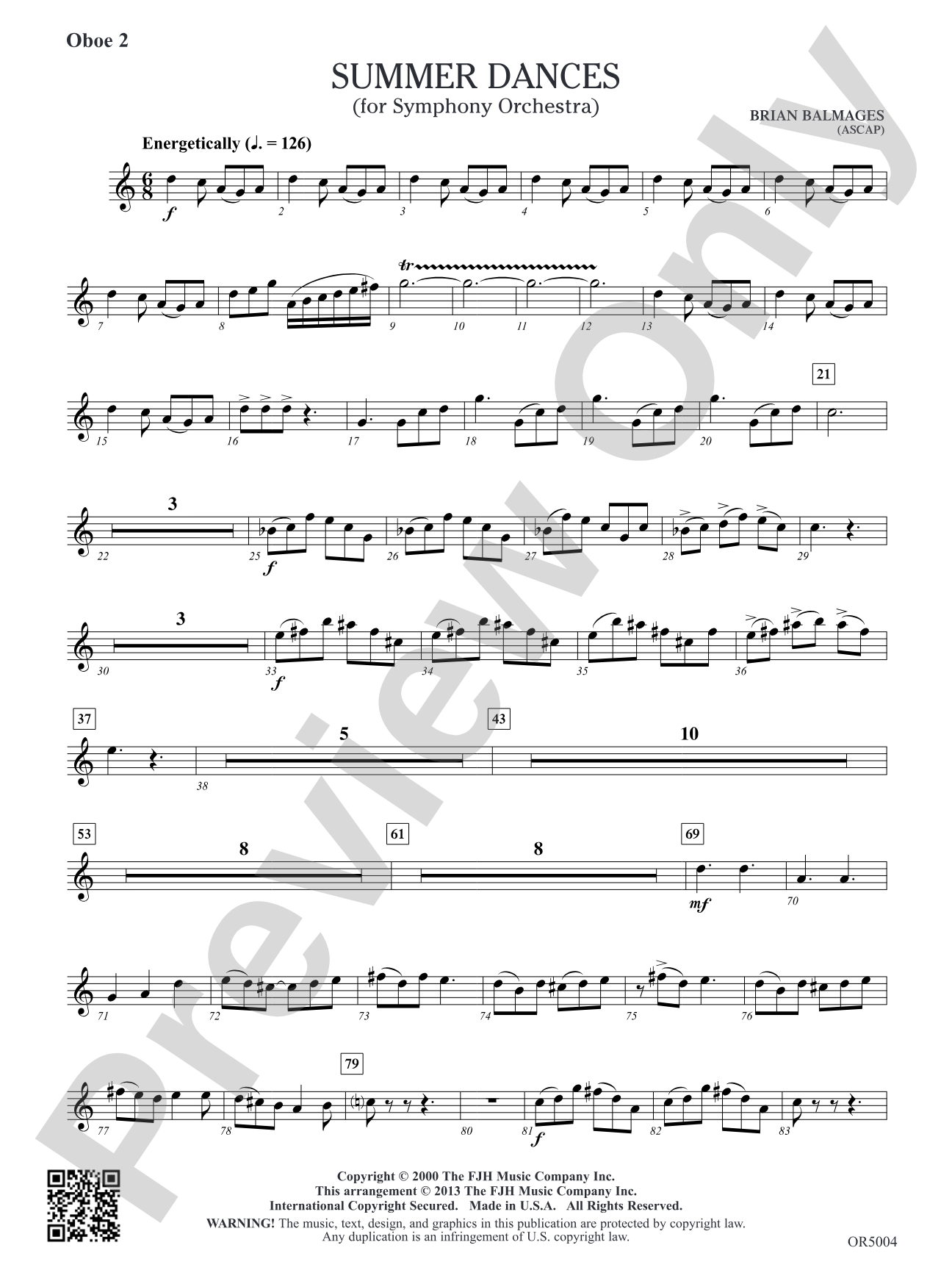 Summer Dances: Oboe 2
