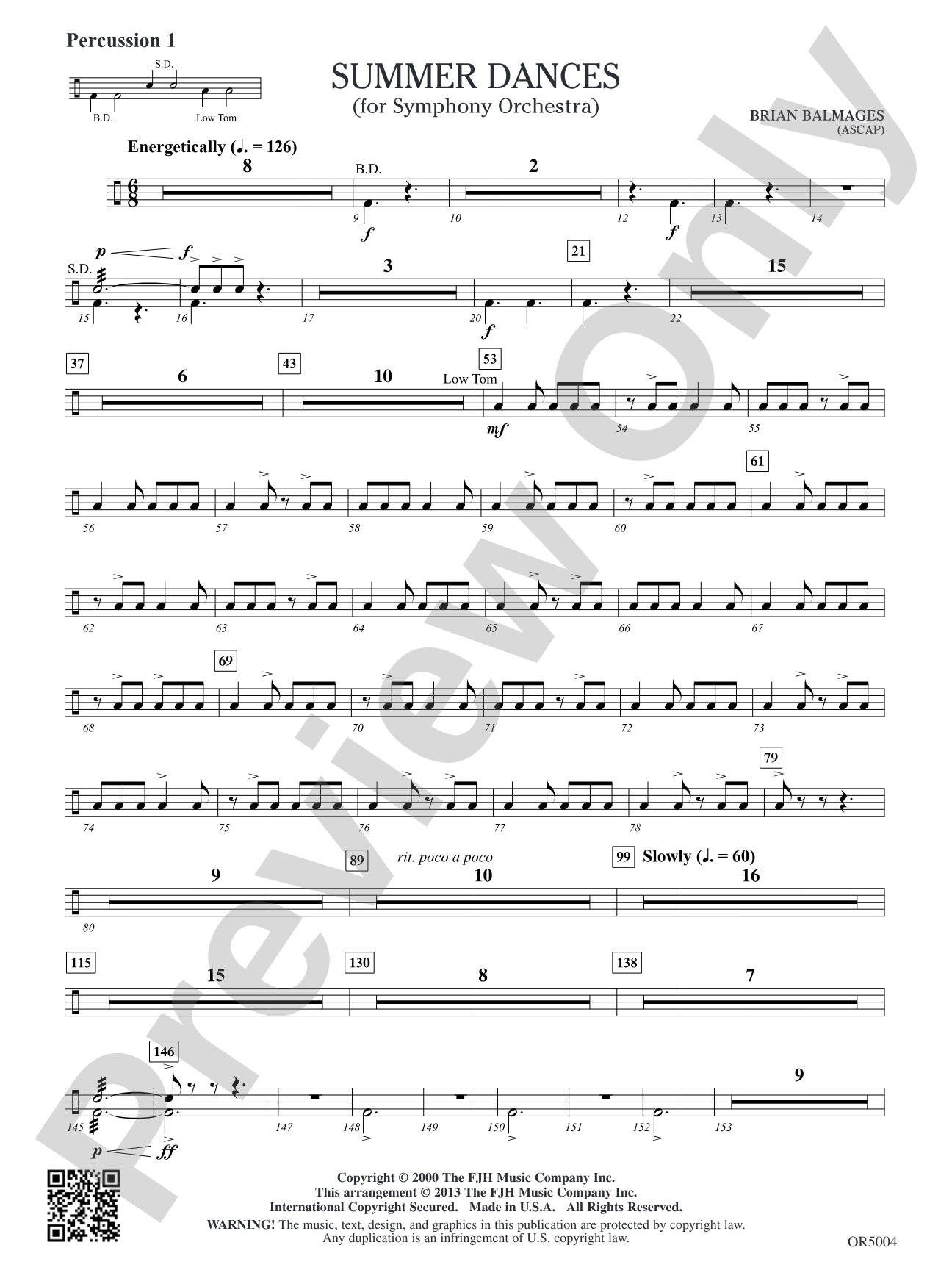 Summer Dances: Percussion 1