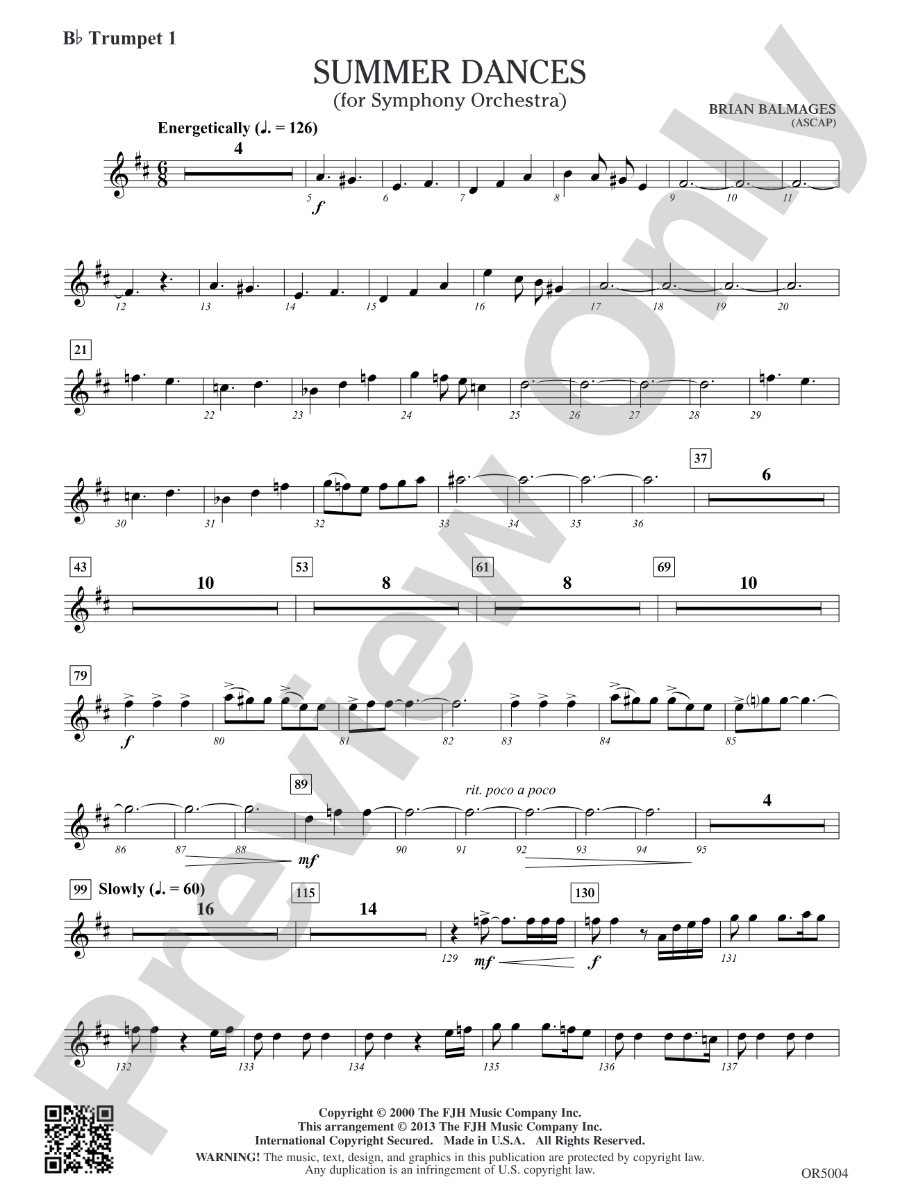 Summer Dances: B-flat Trumpet 1