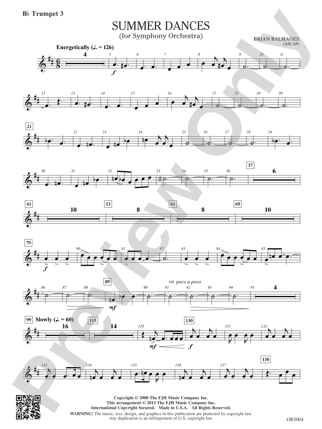 Summer Dances: B-flat Trumpet 3