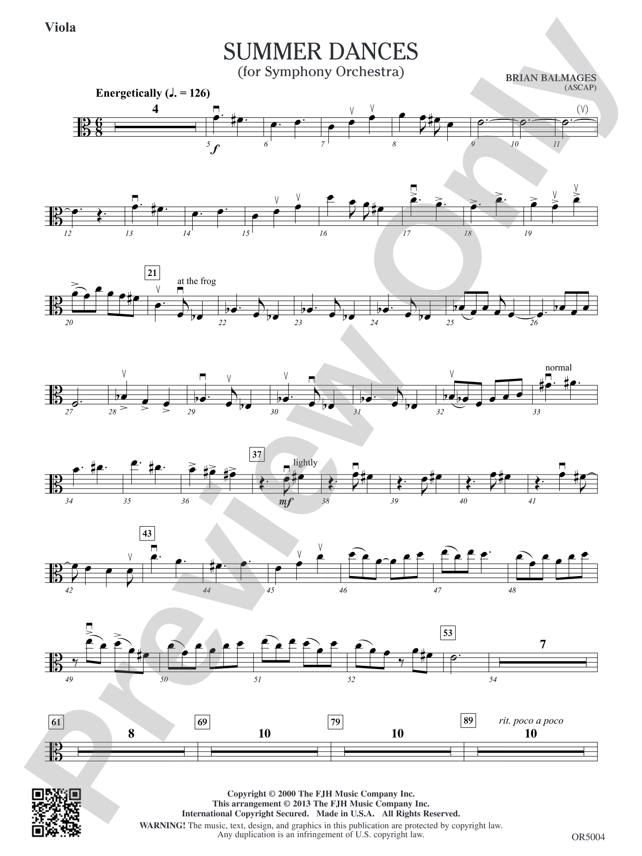 Summer Dances: Viola
