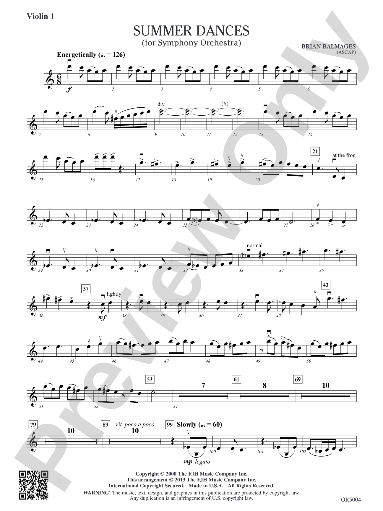 Summer Dances: Violin 1