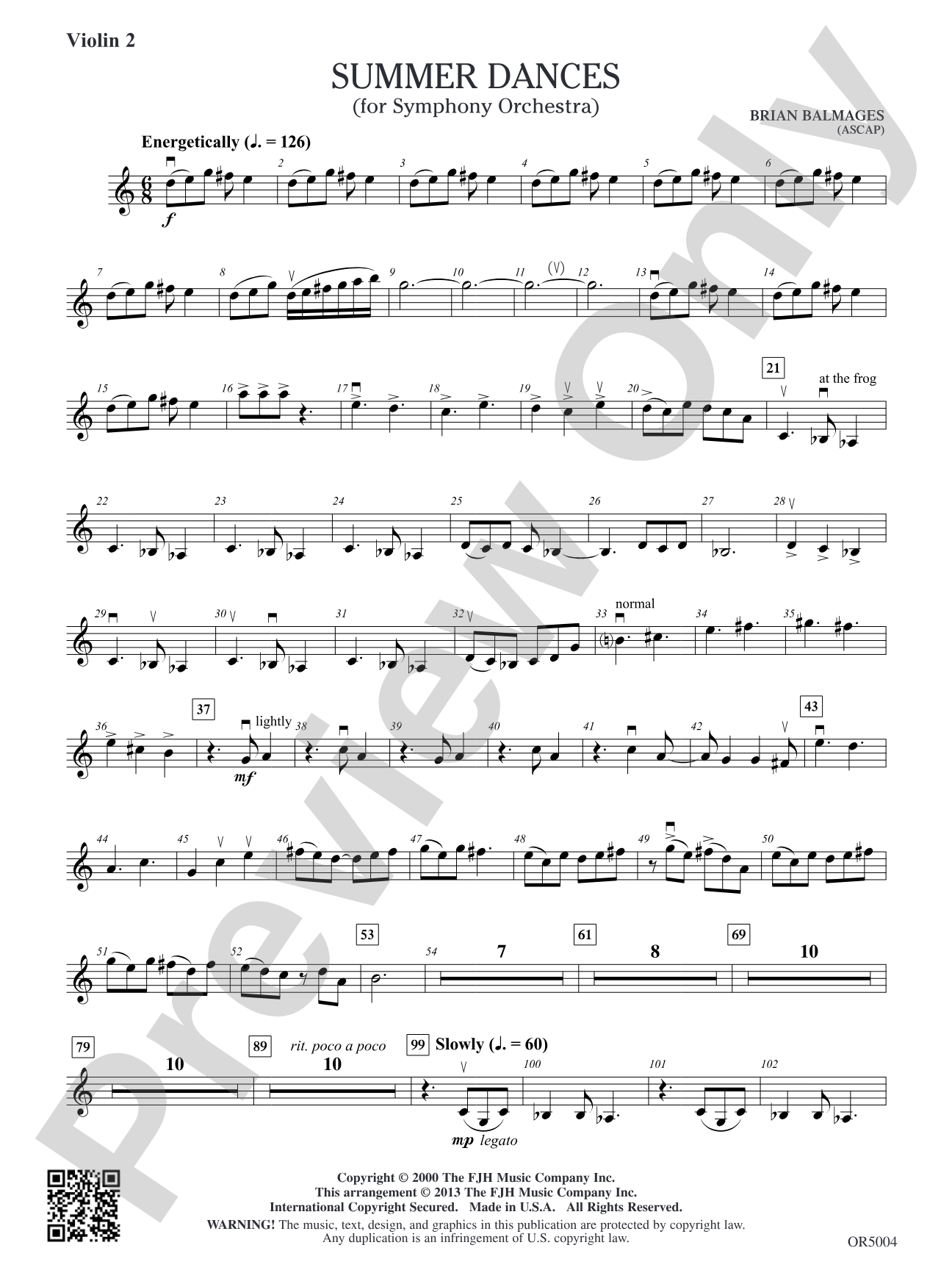 Summer Dances: Violin 2