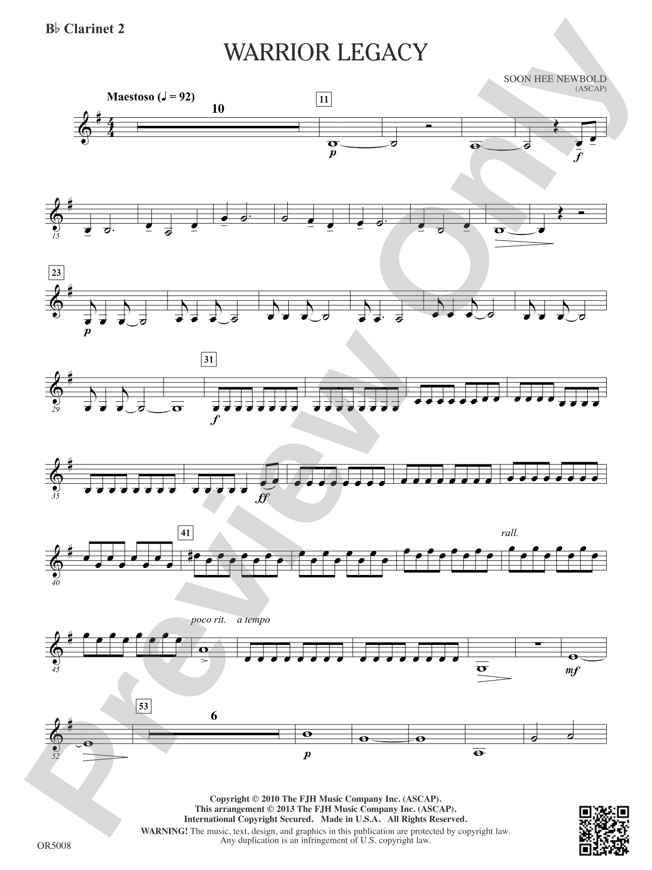 Warrior Legacy: B-flat Clarinet 2